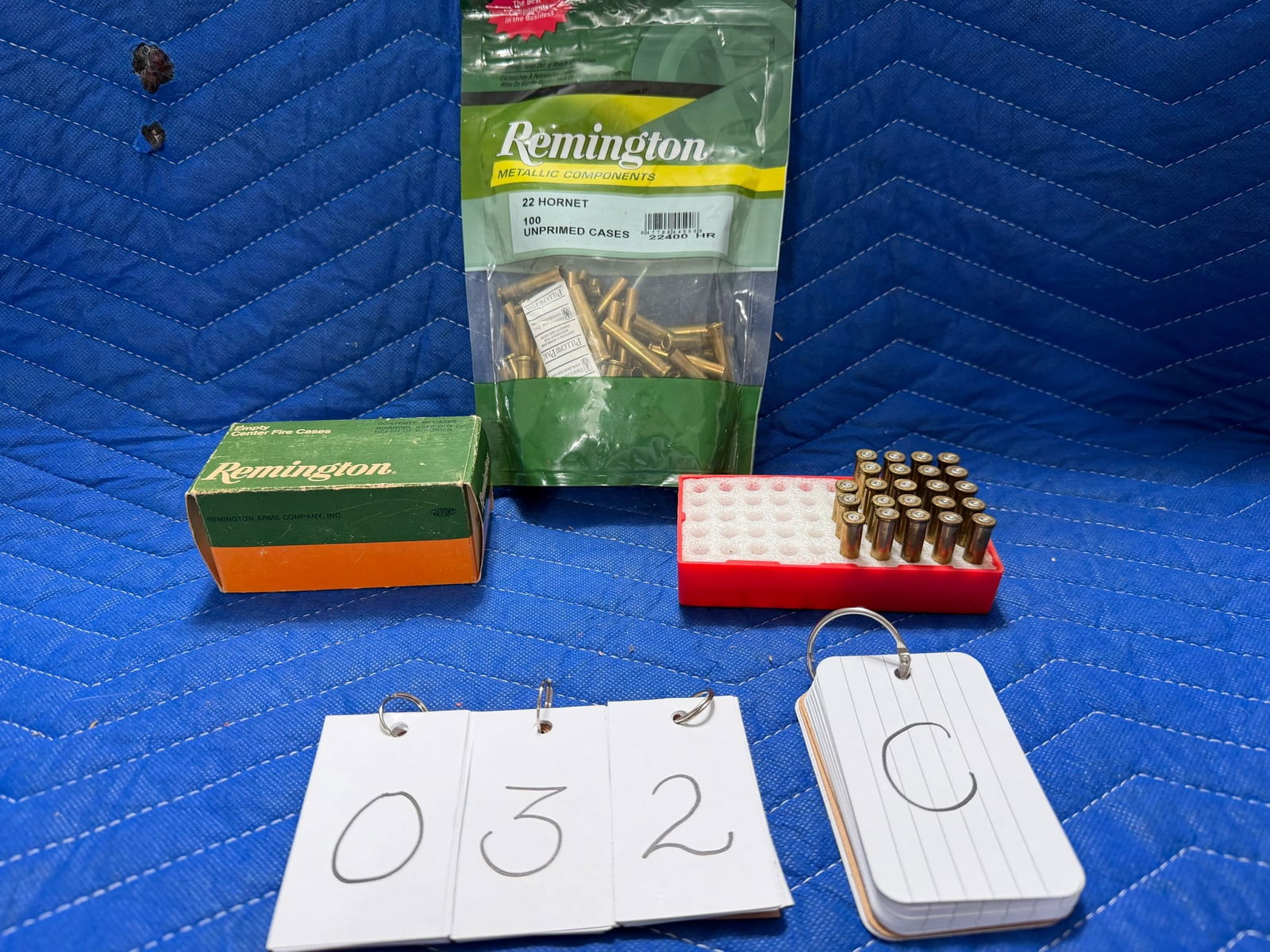 22 Hornet Brass: 22 Hornet brass casings. One brand new bag of Remington, 100 unprimed casings. One brand new box of Remington, 50 unprimed casings. 23 once fired casings. See photos.