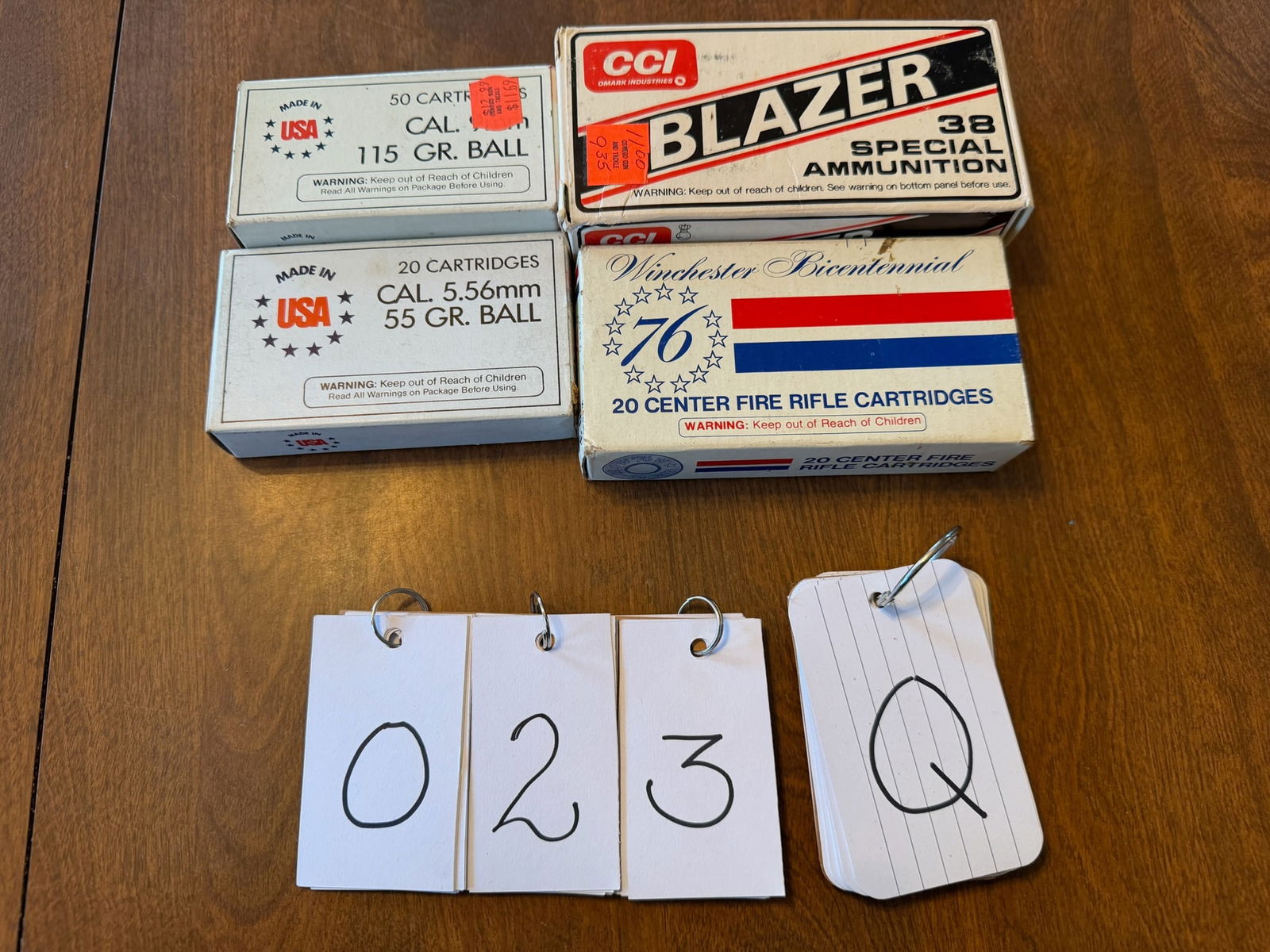 Lot of Assorted Rifle and Handgun Ammo: Lot of assorted rifle and handgun ammunition. One box of CCI Blazer 38 Special, 148 grain hollow base wadcutter (42 rounds). One box of Winchester Bicentennial 30-30, 150 grain silvertip (20 rounds).