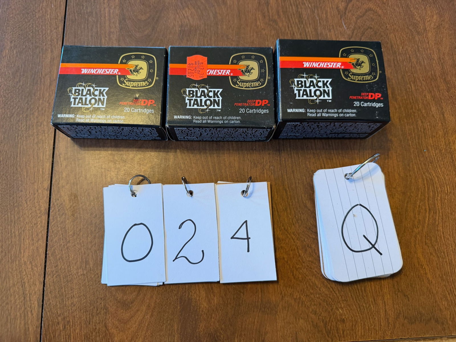 Three Boxes of Black Talon Handgun Ammo: Three boxes of Black Talon handgun ammunition. One box of Winchester Black Talon 44 Remington Magnum, 250 grain SXT (20 rounds). One box of Winchester Black Talon 45 Automatic, 230 grain SXT (20 round