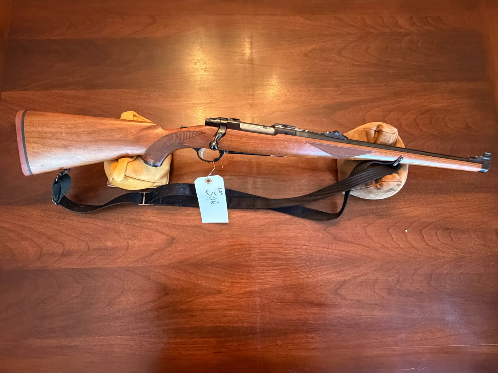 Ruger Model 77: Ruger Model 77. 7mm-08. 18" barrel. Mannlicher stock with nylon sling. Serial No. 772-30858. See photos.