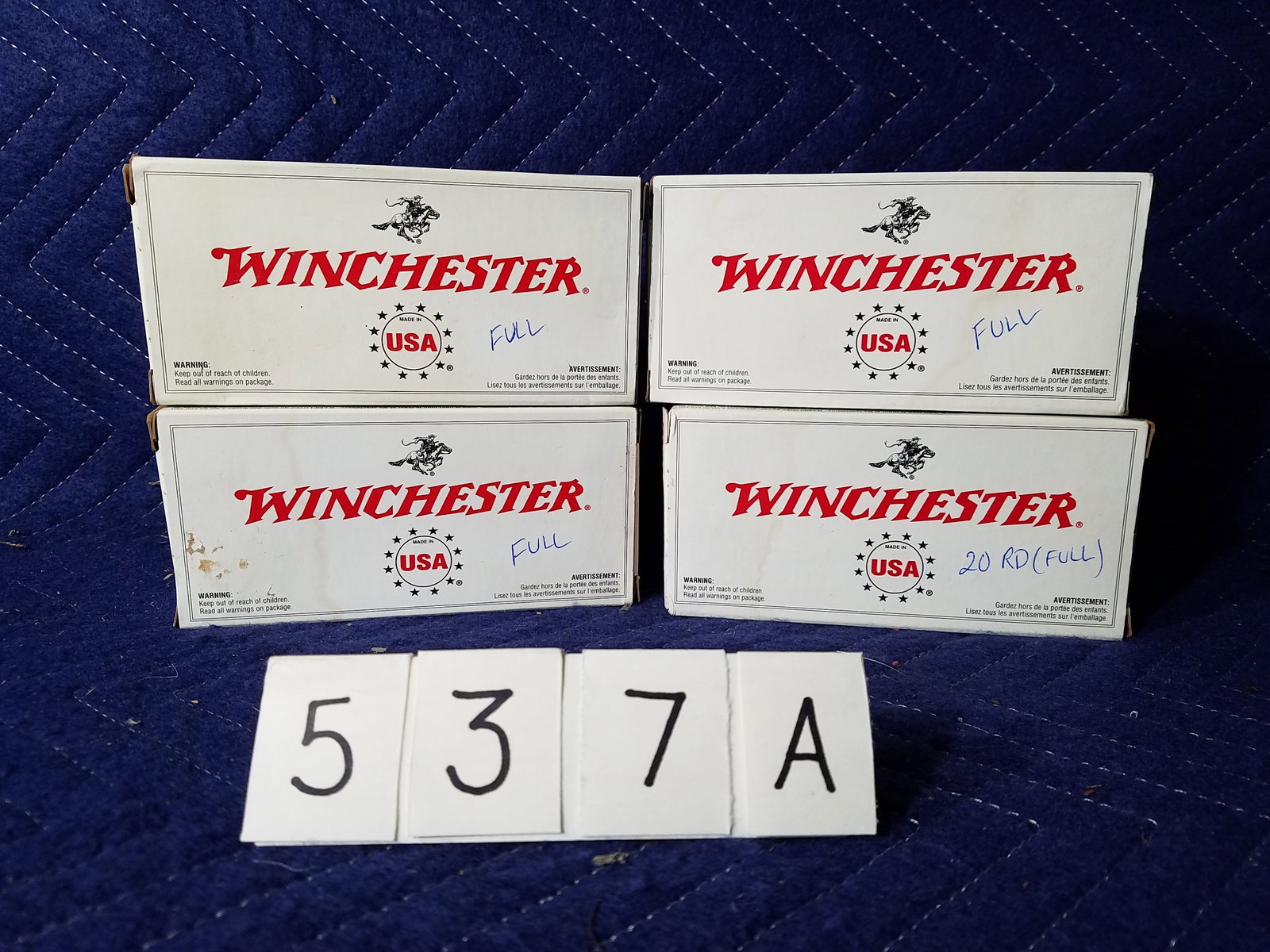 7.62x39mm Ammo: Winchester 7.62x39mm ammunition. 123 grain FMJ. 80 rounds. See photos.