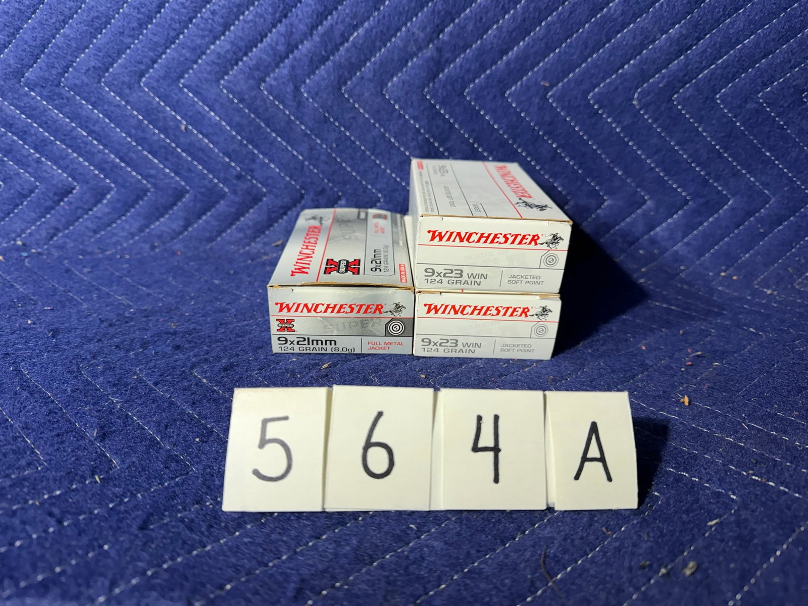 9mm Ammo: Winchester 9mm ammunition. 9x21mm, 124 grain FMJ (50 rounds). 9.23mm, 124 grain JSP (100 rounds). 150 rounds total. See photos.