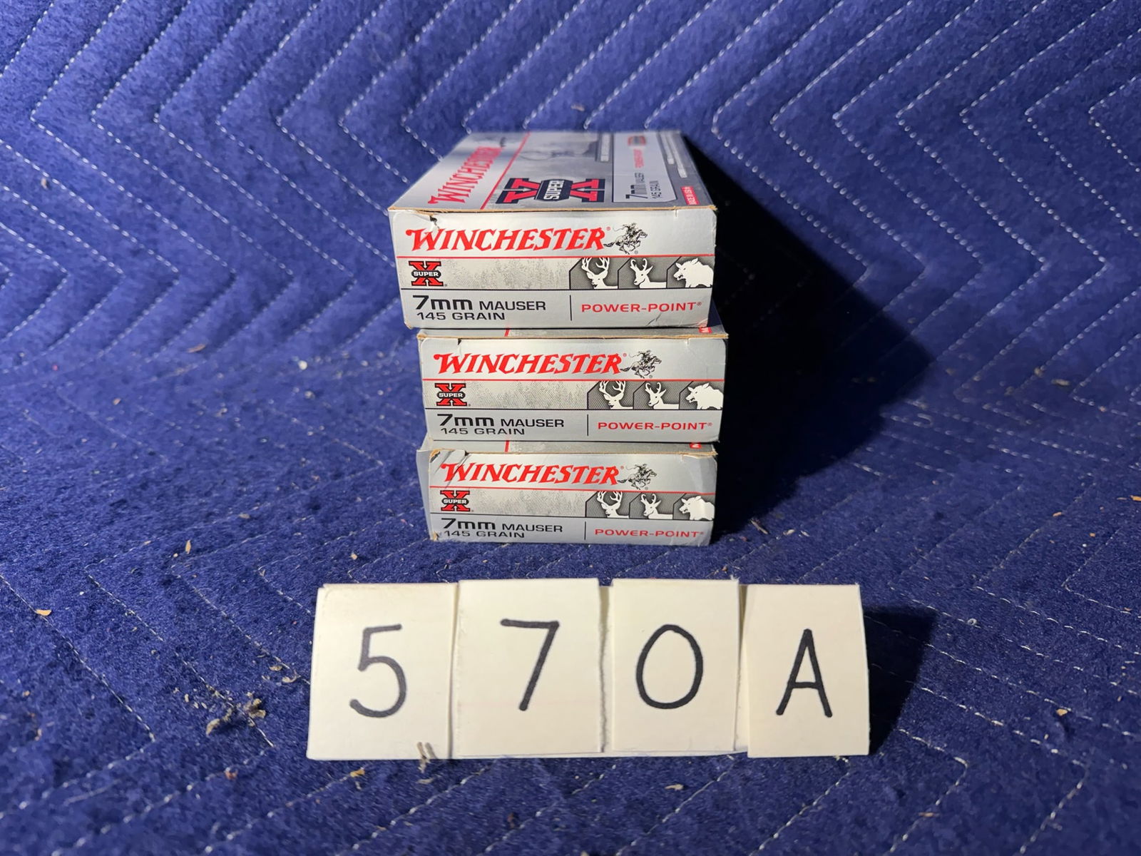 7mm Mauser Ammo: Winchester 7mm Mauser ammunition. 145 grain power-point. 60 rounds. See photos.