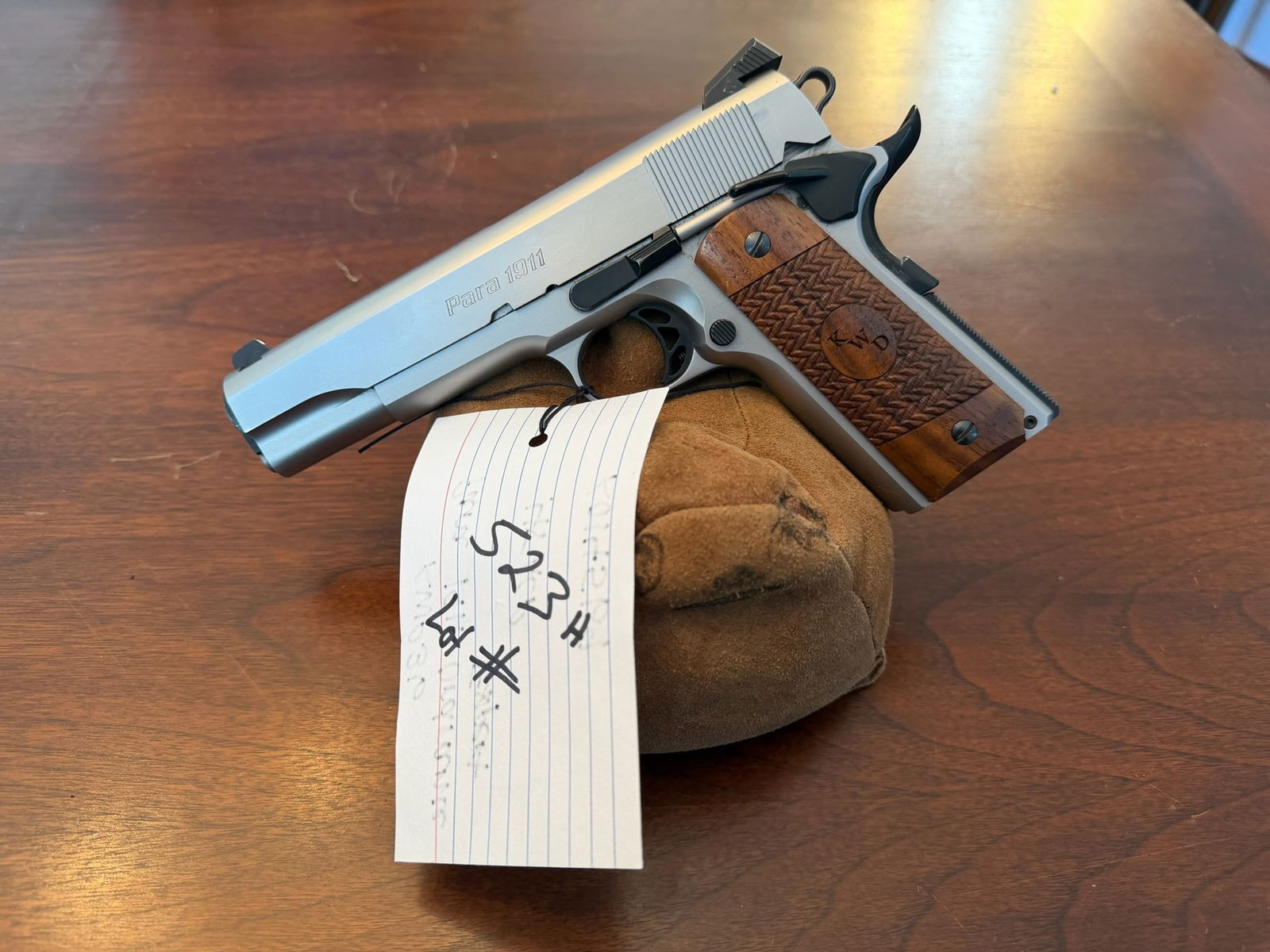 Para Ordnance Expert: Para Ordnance Expert. 45 ACP. Personalized aftermarket grips (KWD). Trijicon night sights. Serial No. K014569. See photos.