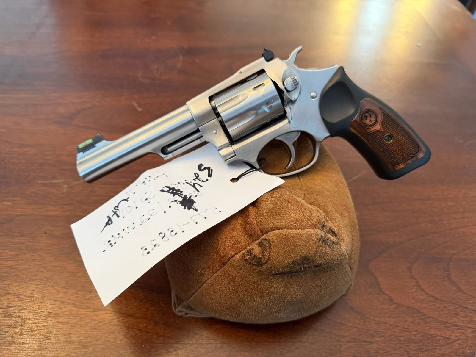 Ruger SP101: Ruger SP101. 22LR/22WMR. Same cylinder (has been bored out). Fiber optic front sight. Serial No. 577.13823. See photos.