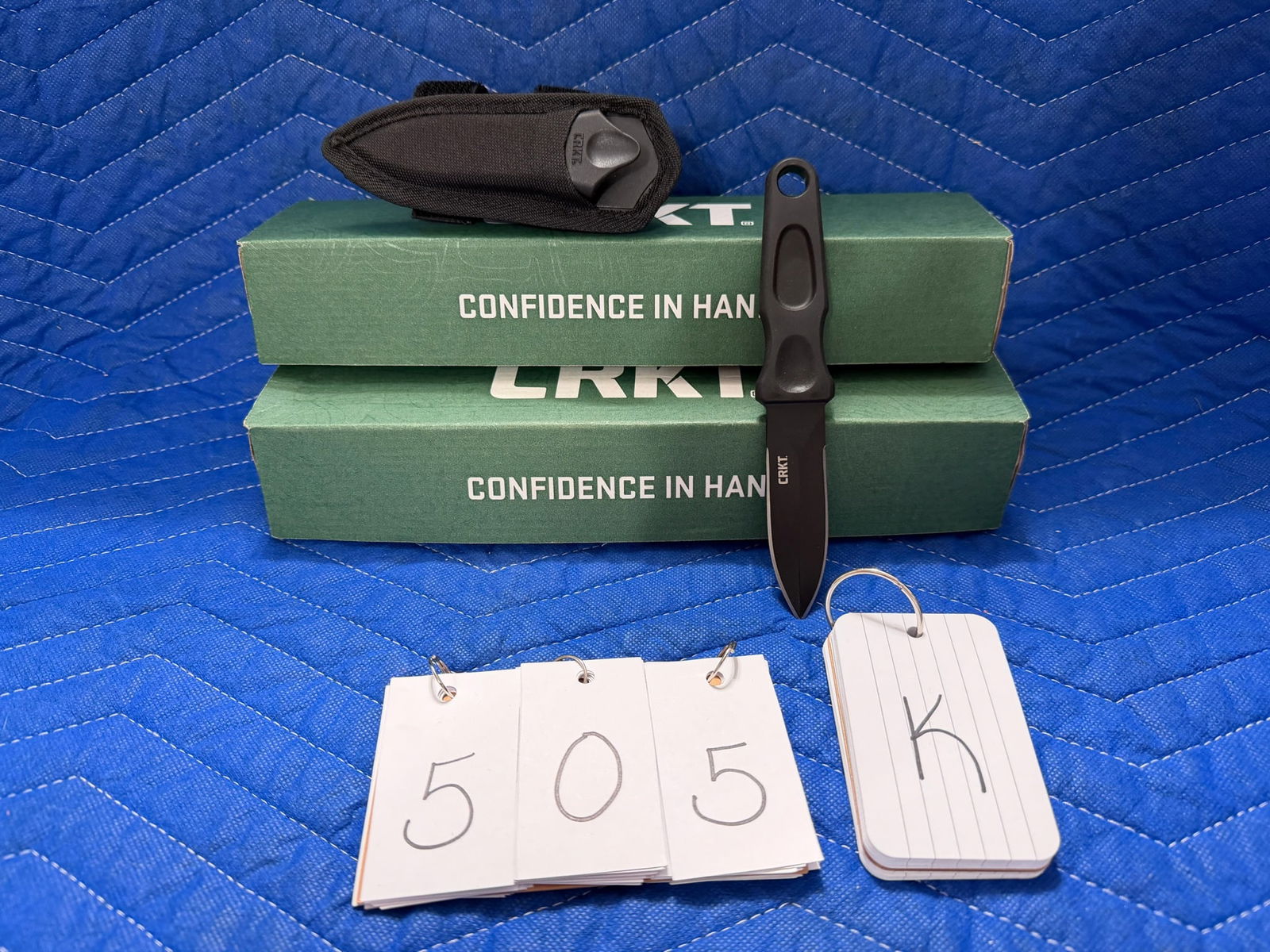 Two New CRKT Sting Fixed Knives: Two new CRKT Sting fixed knives with sheaths. In the original boxes. See photos.