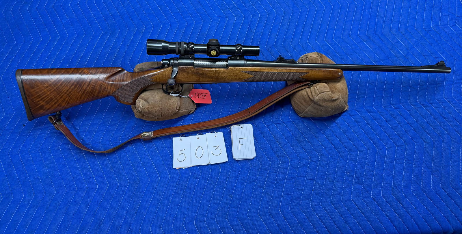 Remington Model 700BDL: Remington Model 700BDL. 30-06 Springfield. 22" barrel. Has a Weaver MicroTrac 1.5x-4.5x scope, deluxe stock and Hunter Co. leather sling. Has minor blemishes in the stock, otherwise in excellent condi