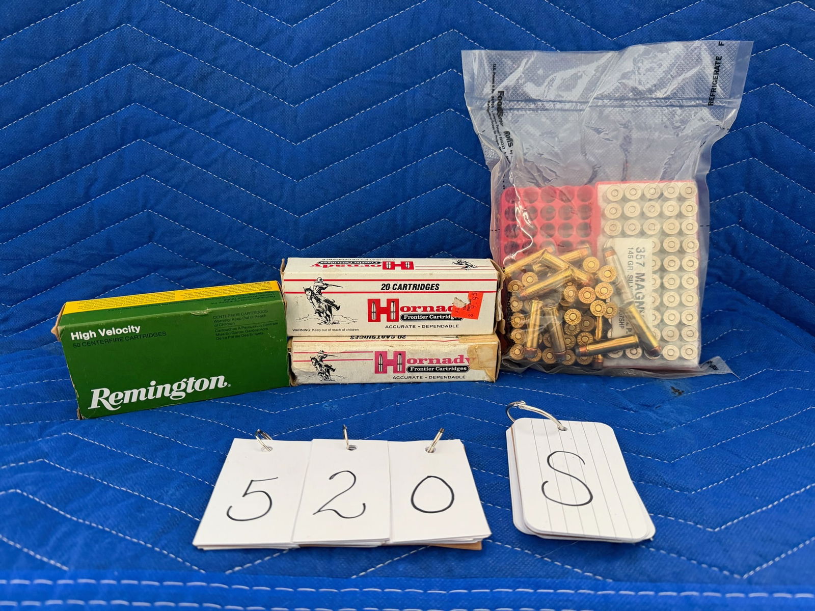 Large Lot of Assorted Ammo: Large lot of assorted ammunition. 30 rounds of 7mm-08 Remington reloads. 100 rounds of 357 magnum, 145 grain silver tip HP reloads. 19 rounds of 357 Remington Maximum reloads (also includes 16 brass