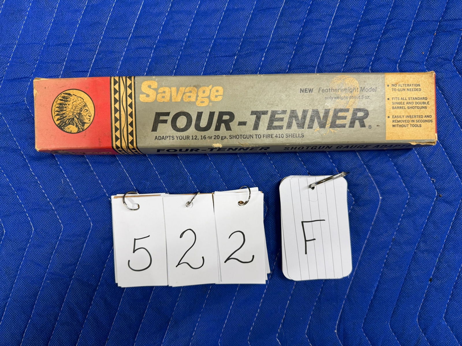 All Original Savage Four-Tenner Shotgun Gauge Adapter: Savage Four-Tenner Shotgun Guage Adapter in the original packaging. Model 412F. 3" chamber. See photos.