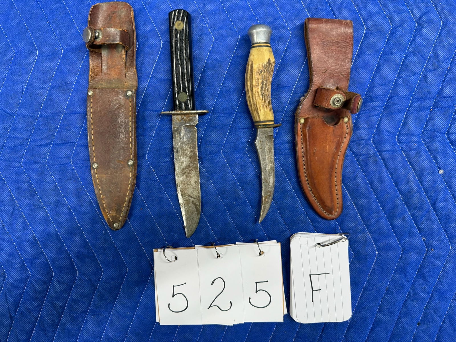 Two Knives with Leather Sheaths - 2