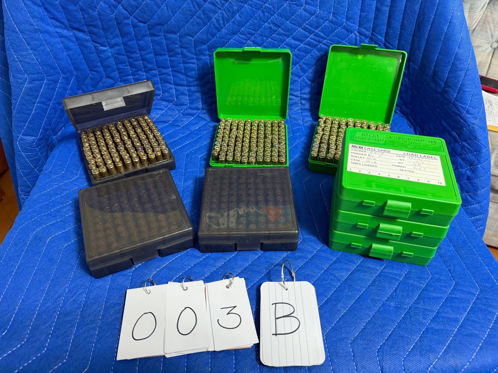 9mm Luger Ammo: 9mm Luger ammunition. Eight polymer cases containing 799 total rounds. Combination of reloads and WWII era ammunition. See photos. Please read the Terms and Conditions of this auction THOROUGHLY for
