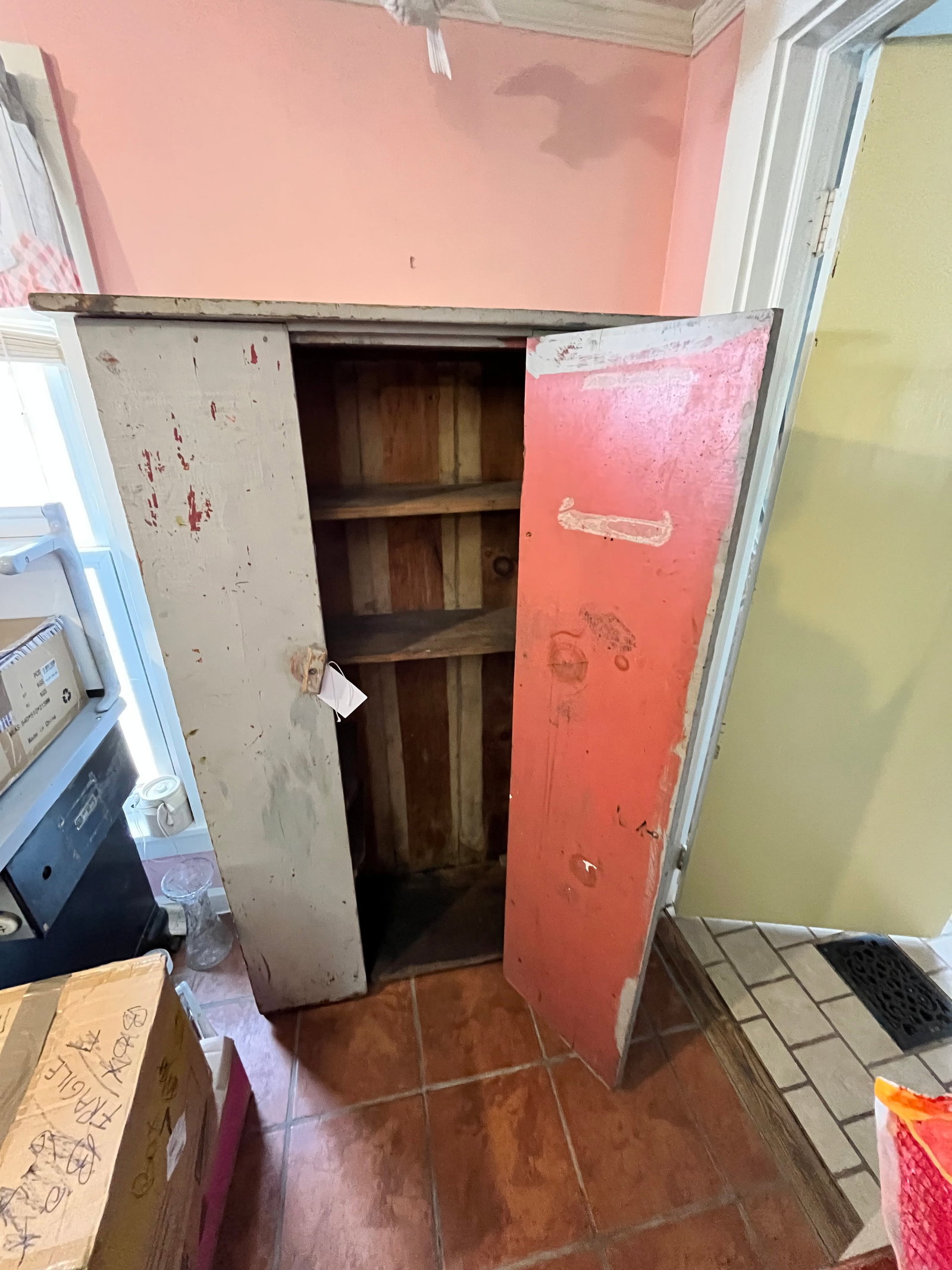 One Door Grey Painted Cupboard - 3