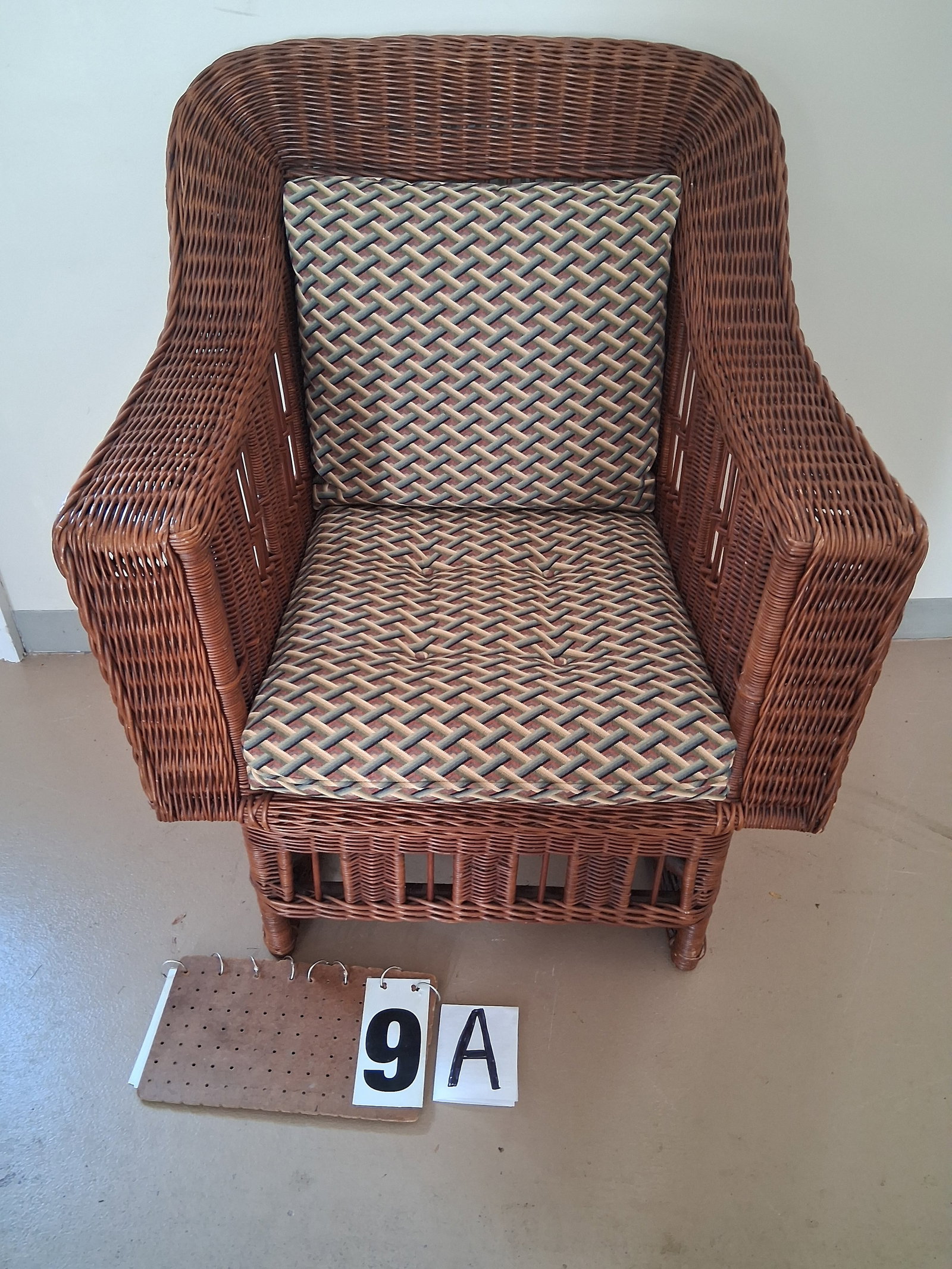 Contemporary Mission Wicker Style Side Arm Chair (1 of 3)