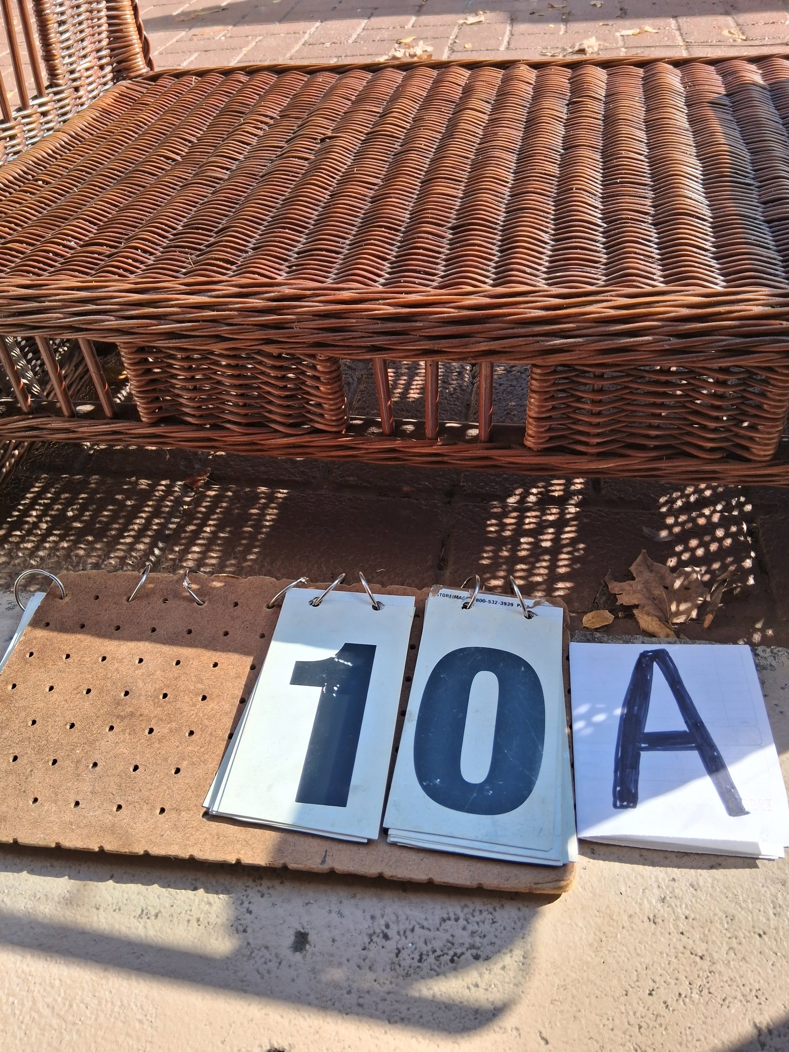 Rectangular Glass Top Wicker Mission Table - 3