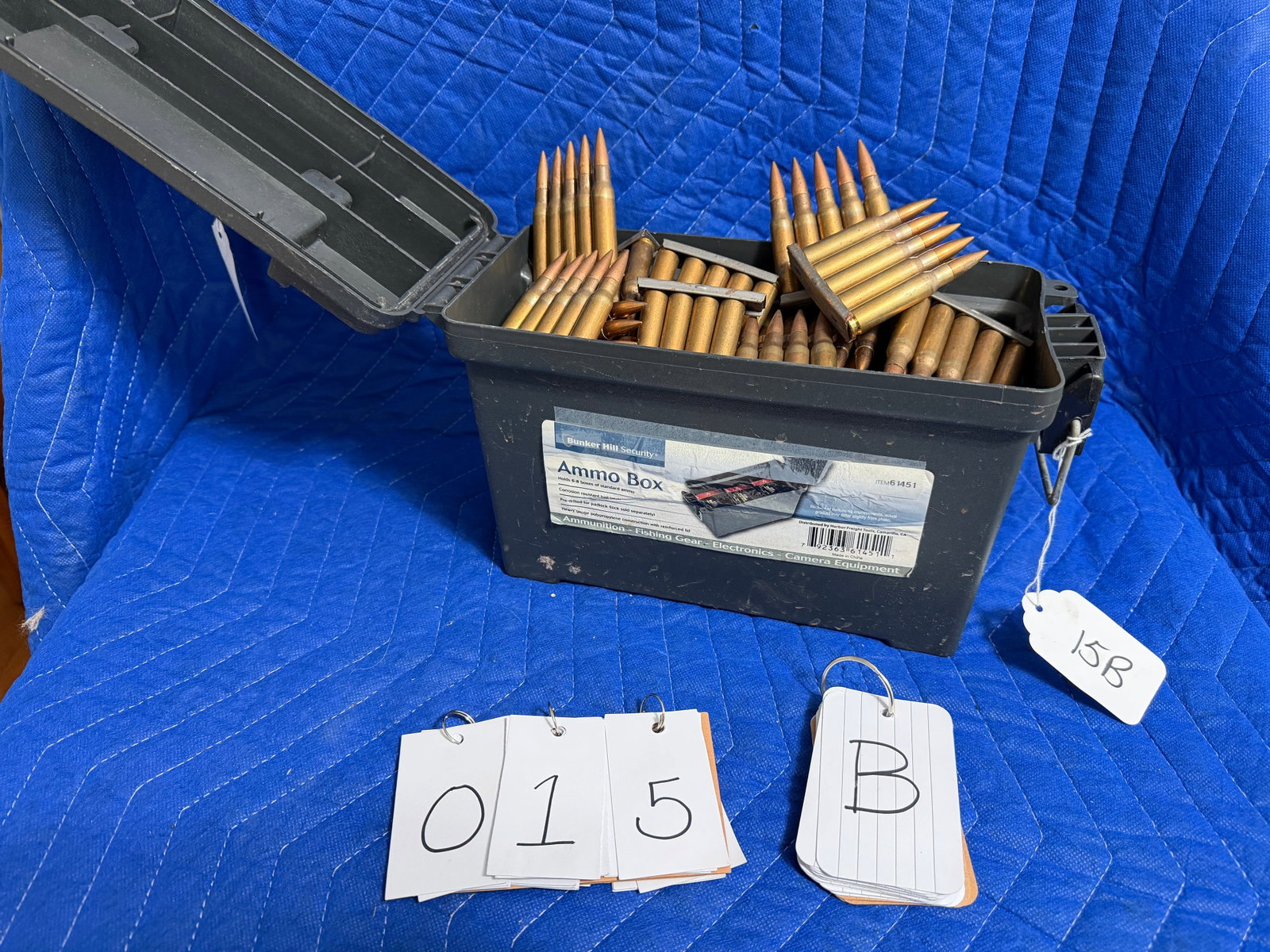 7.62x51mm NATO Ammo: 7.62x51mm NATO ammunition. Marked 7.62 M80 OFV 02. Total of 57 SEY stripper clips with five rounds each. 285 rounds total in a plastic ammo case. See photos. Please read the Terms and Conditions of