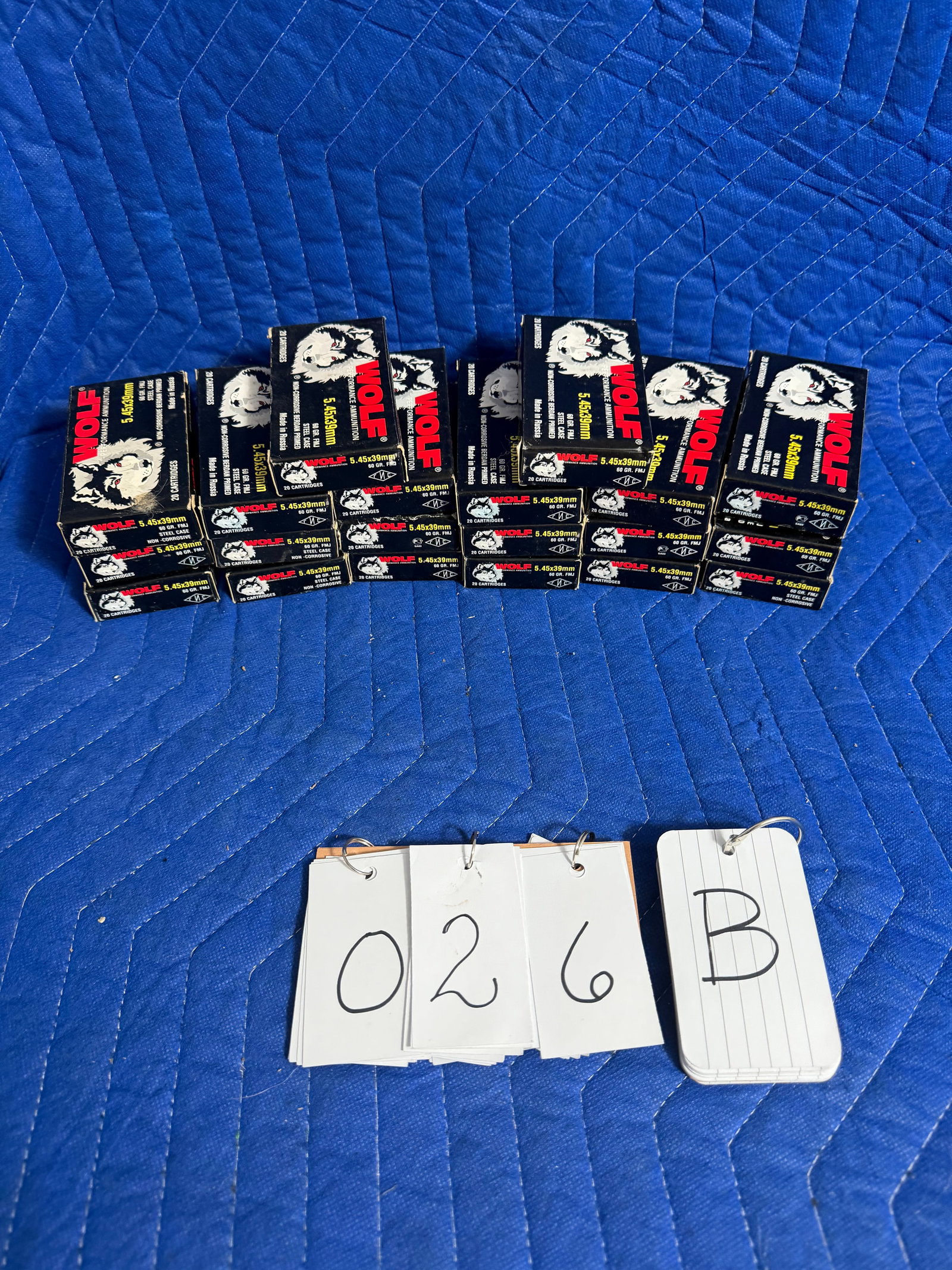 5.45x39mm Ammo: 5.45x39mm ammunition. 20 boxes of Wolf, 60 grain FMJ steel case. 400 rounds total. See photos. Please read the Terms and Conditions of this auction THOROUGHLY for IMPORTANT bidder information.