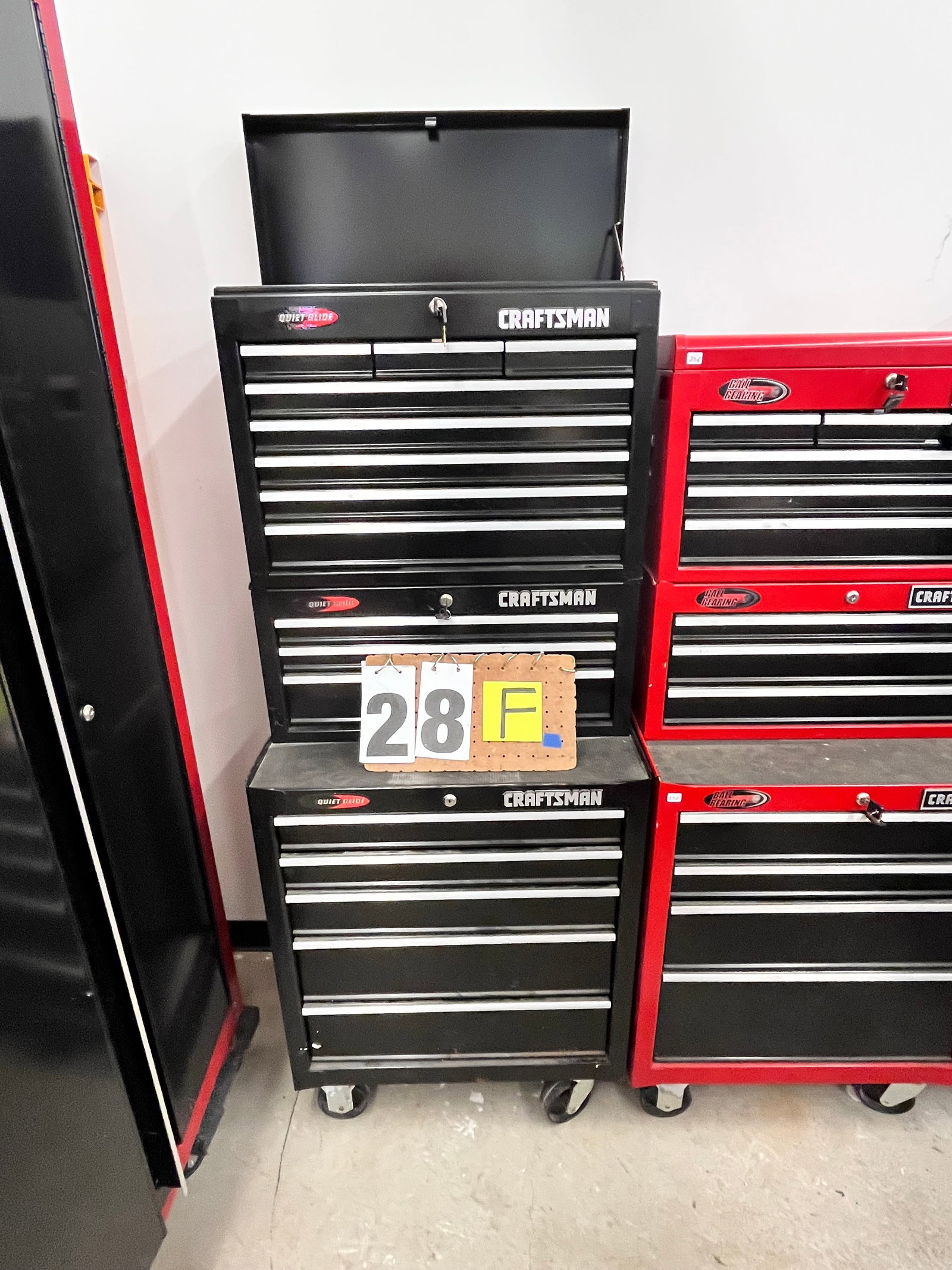 Craftsman Rolling Tool Chest: Craftsman rolling tool chest. In like new condition. 16 drawers with keys. 26"w x 19"d x 65"h. Top is 12"d. See photos. Please read the Terms and Conditions of this auction THOROUGHLY for IMPORTANT bi