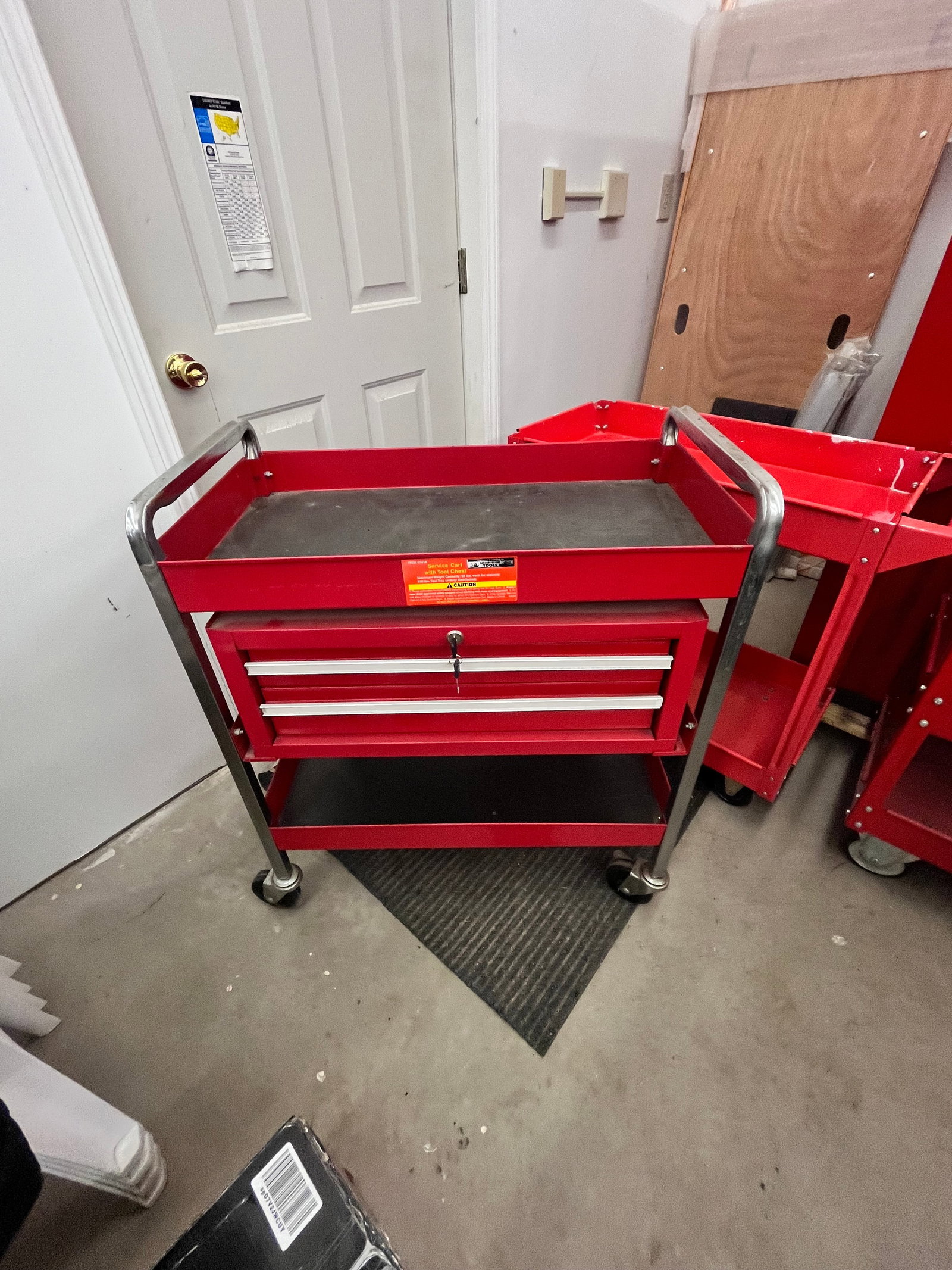 Three Harbor Freight Rolling Metal Carts - 2