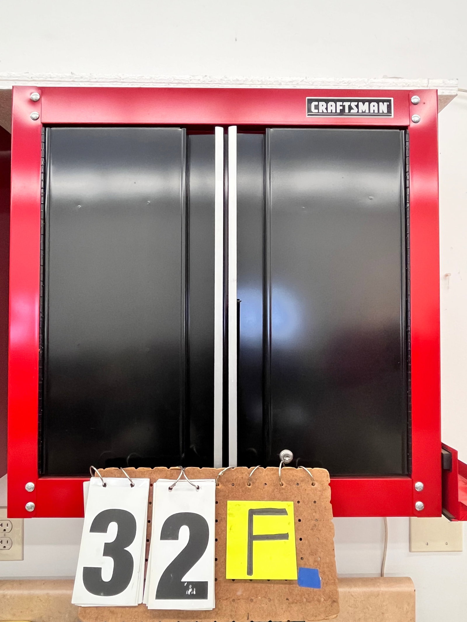 Three Matching Craftsman Metal Wall Cabinets: Three matching Craftsman metal wall cabinets. In like new condition. With keys. 29"w x 12"d x 28"h. See photos. Please read the Terms and Conditions of this auction THOROUGHLY for IMPORTANT bidder