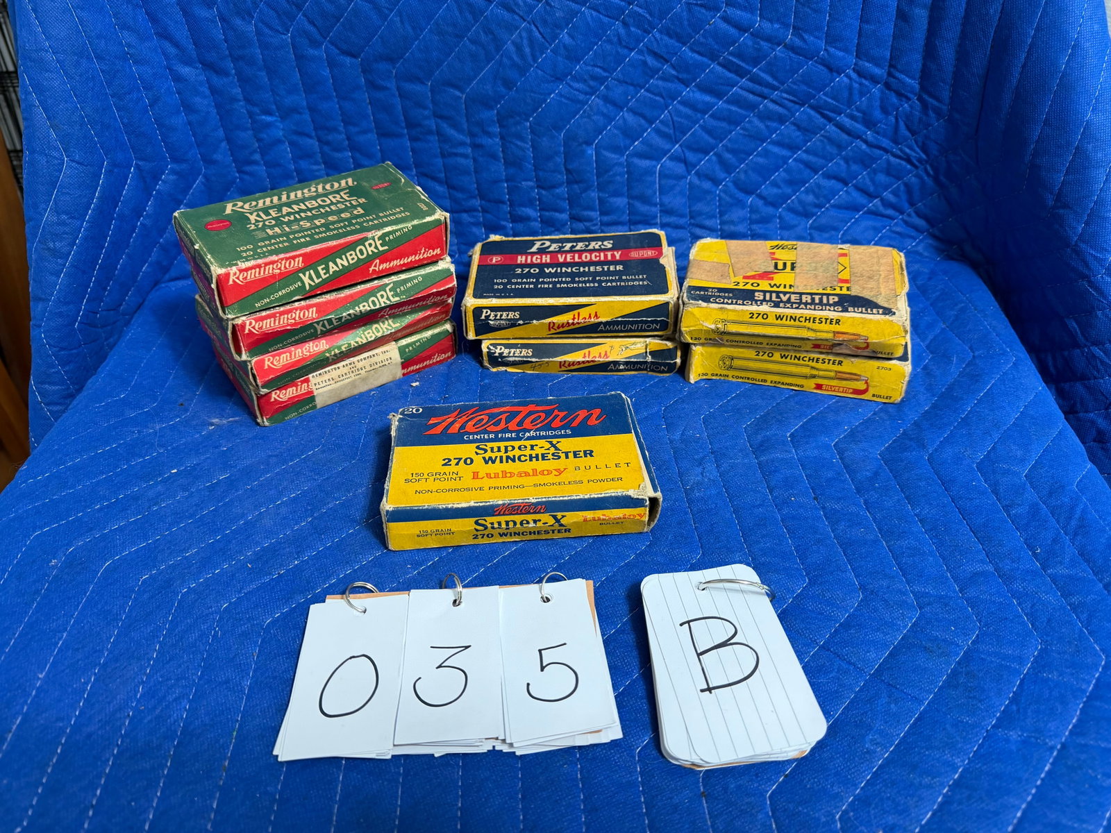 270 Winchester Ammo: 270 Winchester ammunition. Assorted manufacturers. Vintage boxes in very poor condition. Sold as is. 147 rounds total. See photos. Please read the Terms and Conditions of this auction THOROUGHLY for