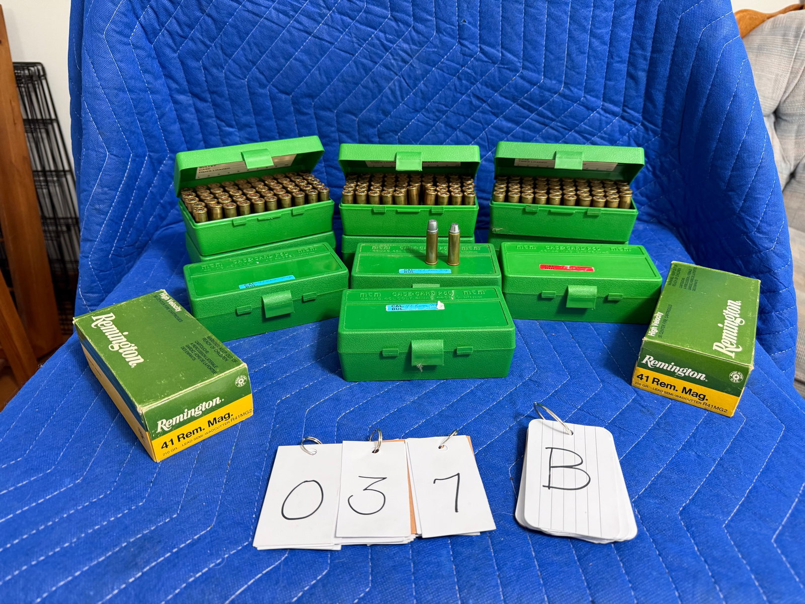 41 Magnum Ammo: 41 Magnum ammunition. Ten polymer case of lead tipped reloads (499 rounds). Two Remington boxes of lead tipped reloads (100 rounds). 599 rounds total. See photos. Please read the Terms and Conditions