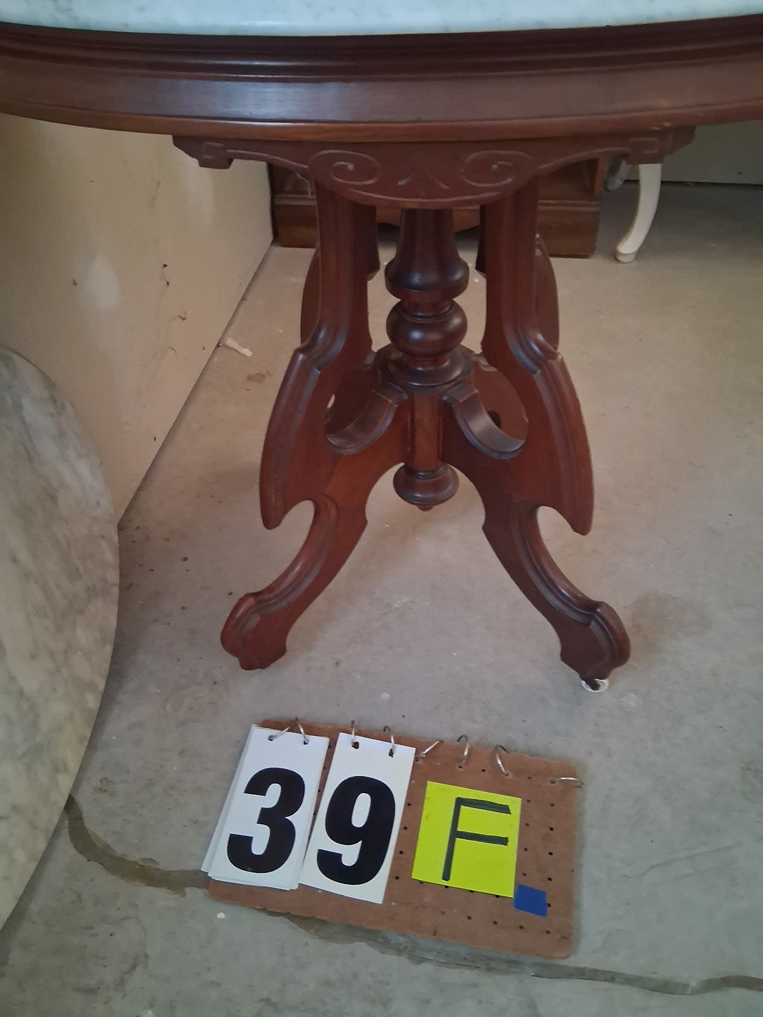 1890s American Oval Marble Top Table - 2