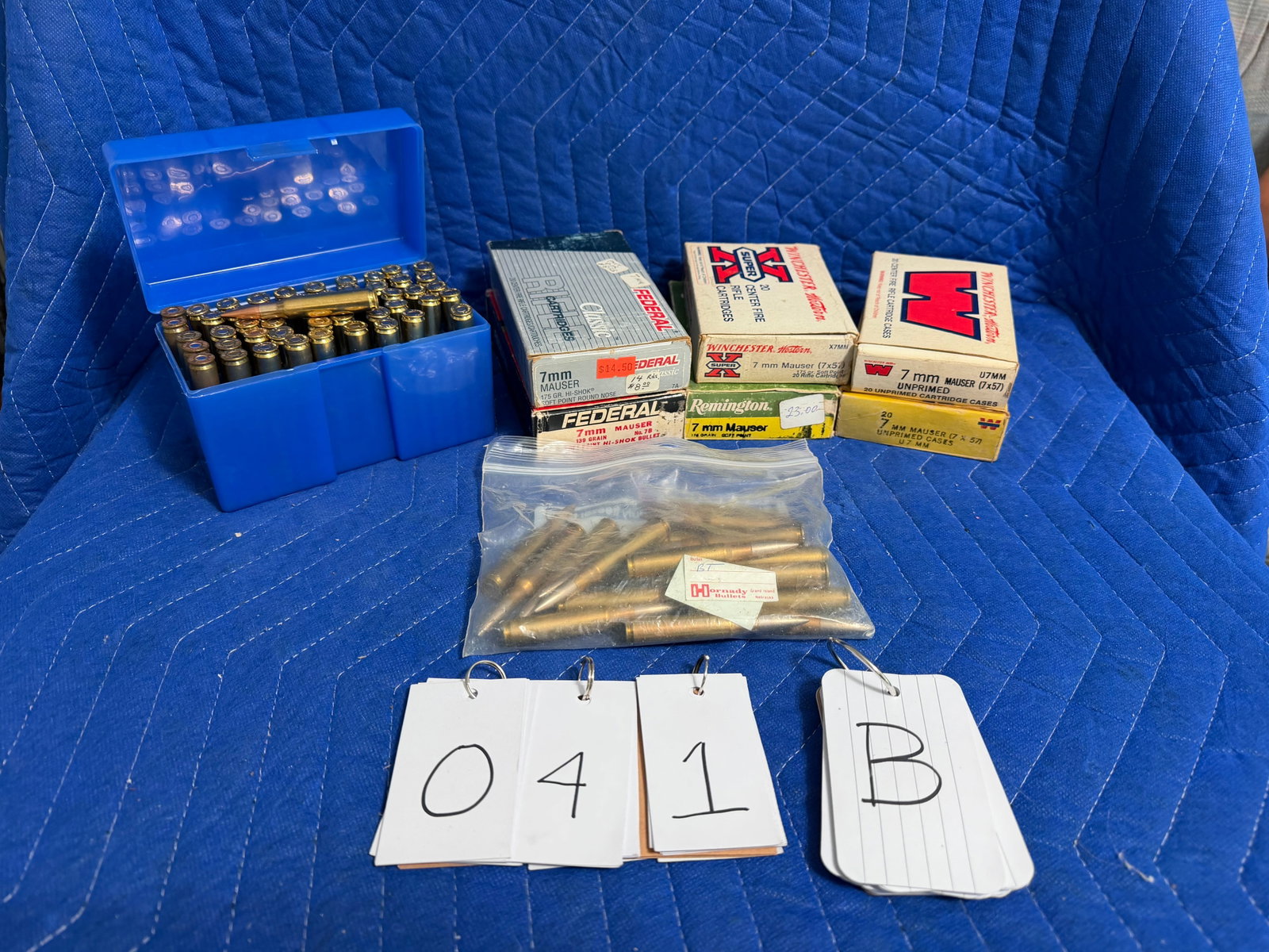 7x57mm (7mm Mauser) Ammo: 7x57mm (7mm Mauser) ammunition. One box of Federal, 139 grain soft-point (20 rounds). One box of Federal, 175 grain soft-point (14 rounds). One box of Remington, 175 grain soft-point (20 rounds). One