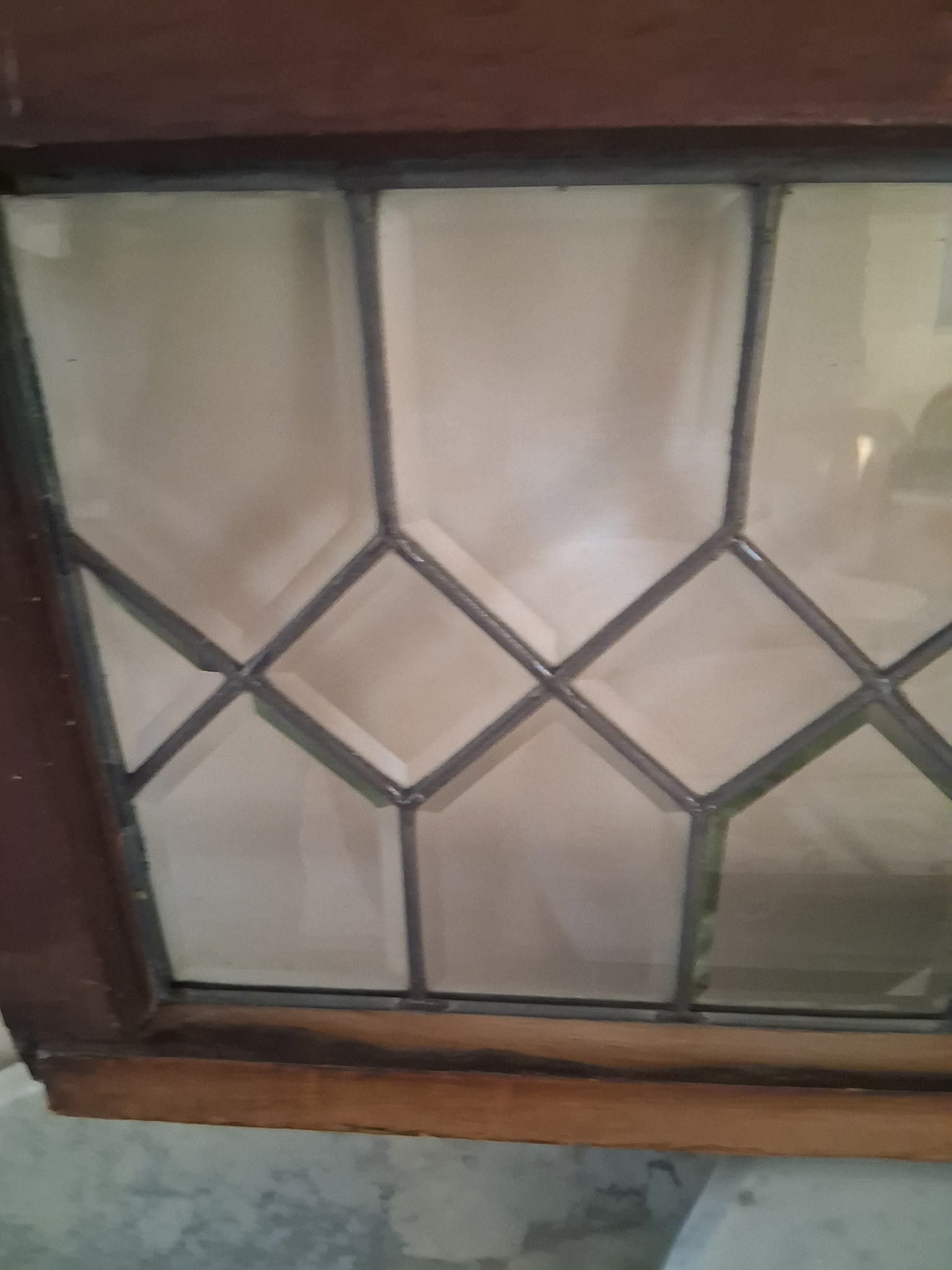 1890s American Leaded Beveled Glass Hanging Window - 2