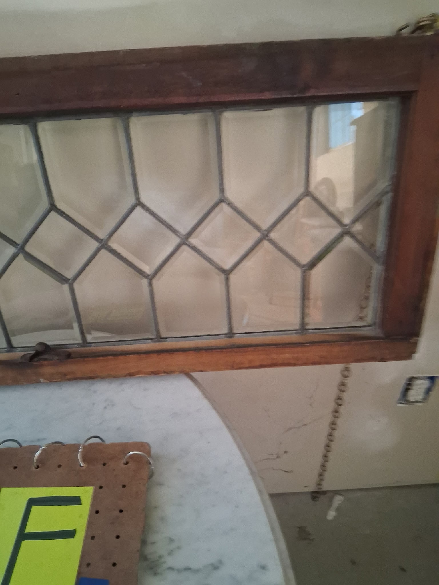 1890s American Leaded Beveled Glass Hanging Window - 4