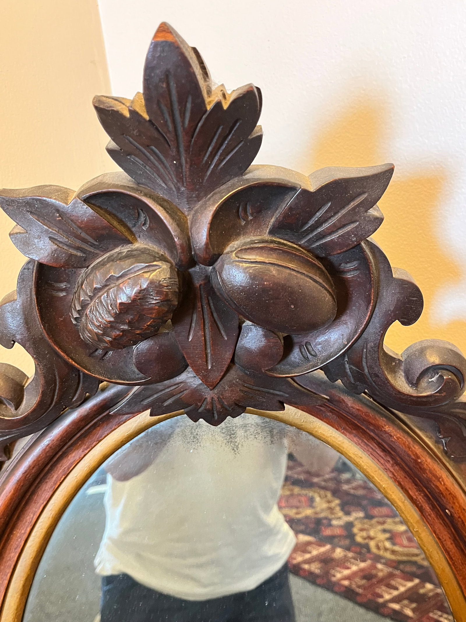 Nice 1890s Solid Walnut Victorian Mirror - 3