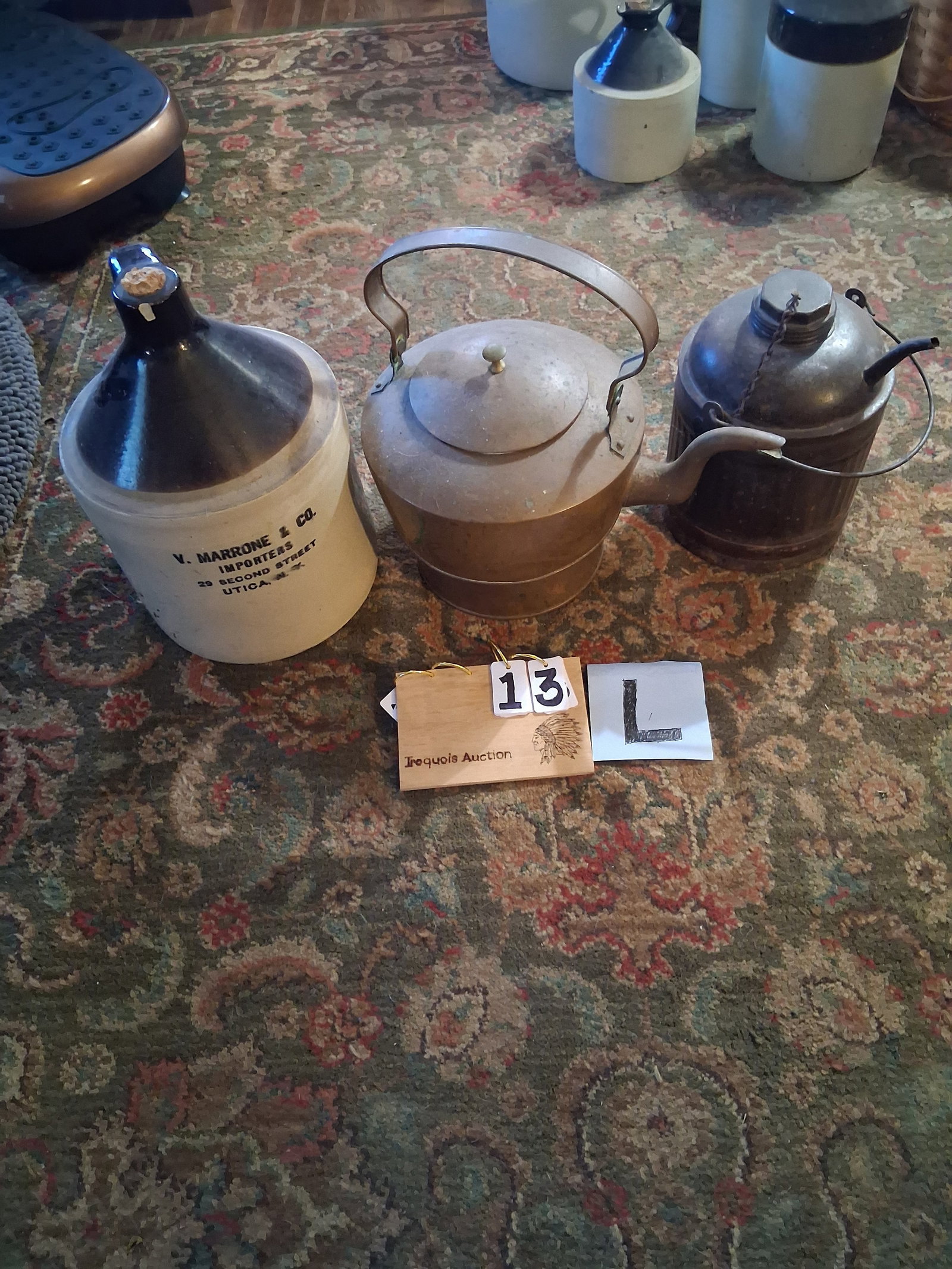 Vintage Stoneware Jug, Kettle and Can (1 of 4)