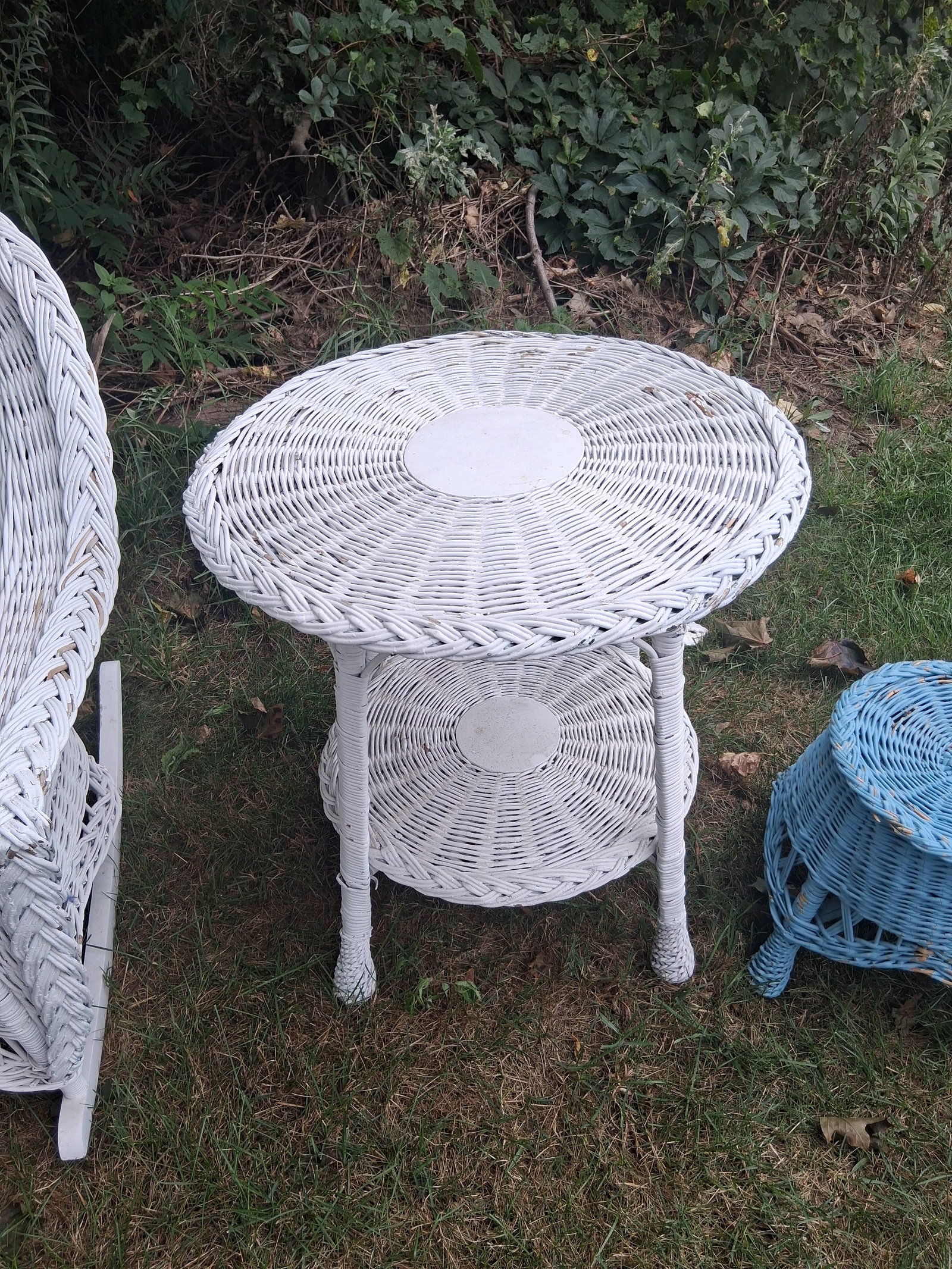 Five Piece 1900s Bar Harbor Painted Wicker Set - 5
