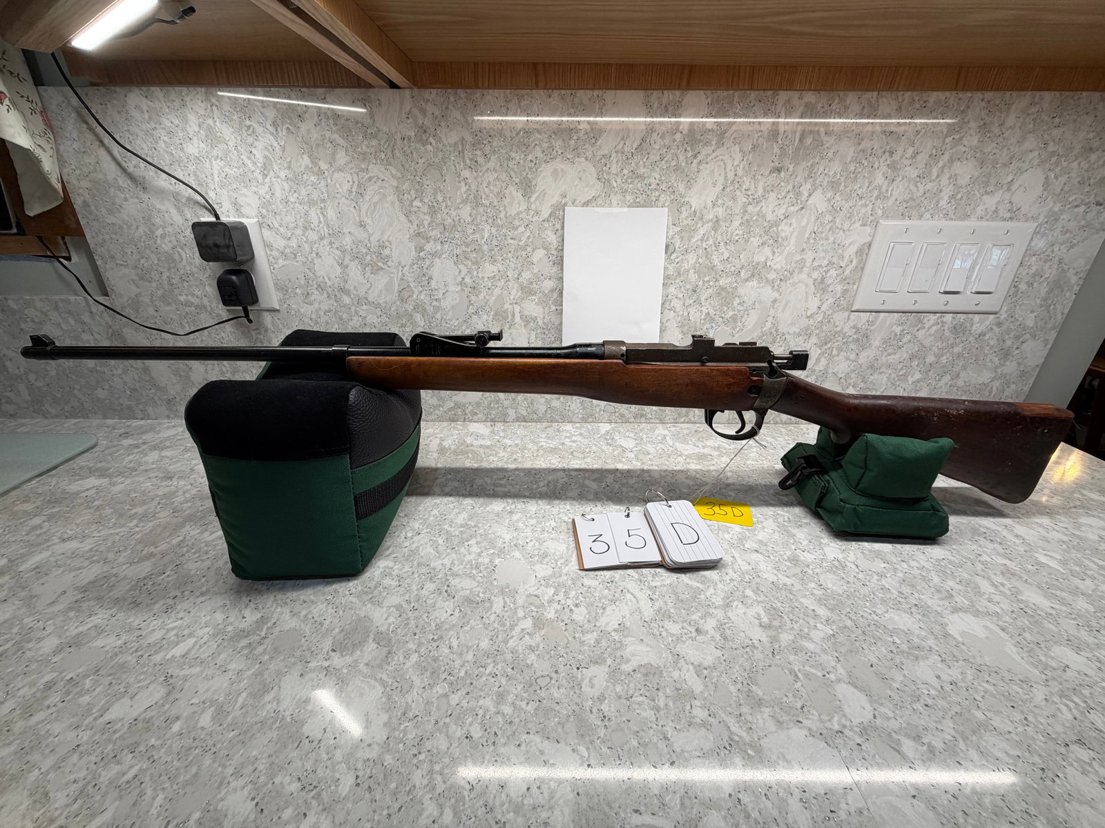 Lee Enfield Rifle: Lee Enfield rifle. 303 British. 25" barrel. Missing magazine. In overall fair condition with missing parts. Serial No. L9155. See photos. Please read the Terms and Conditions of this auction