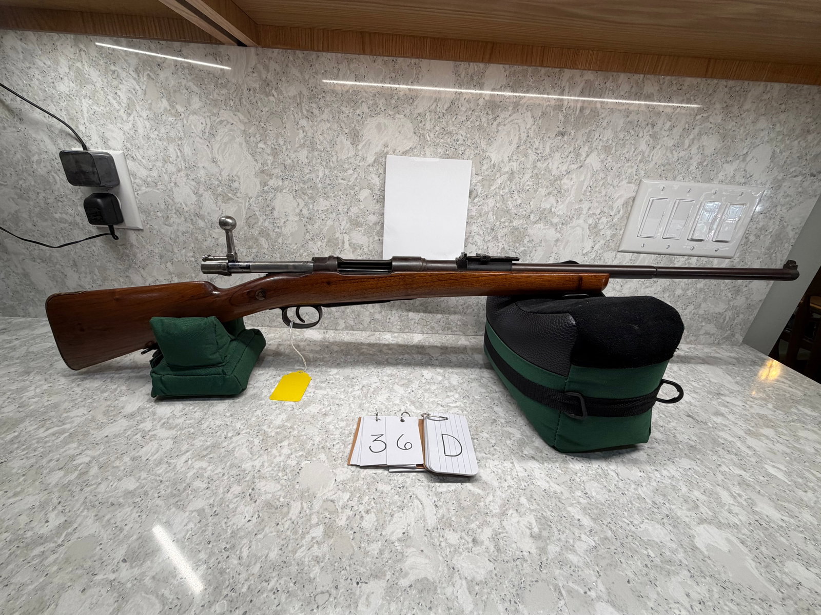 Spanish Model 1893 Carbine: Spanish Model 1893 Carbine. 7x57mm. 22" barrel marked 7mm. Receiver ring marked Fabrica da Armas 1913. Barrel and receiver have the same serial number, however, the bolt serial number does not match.