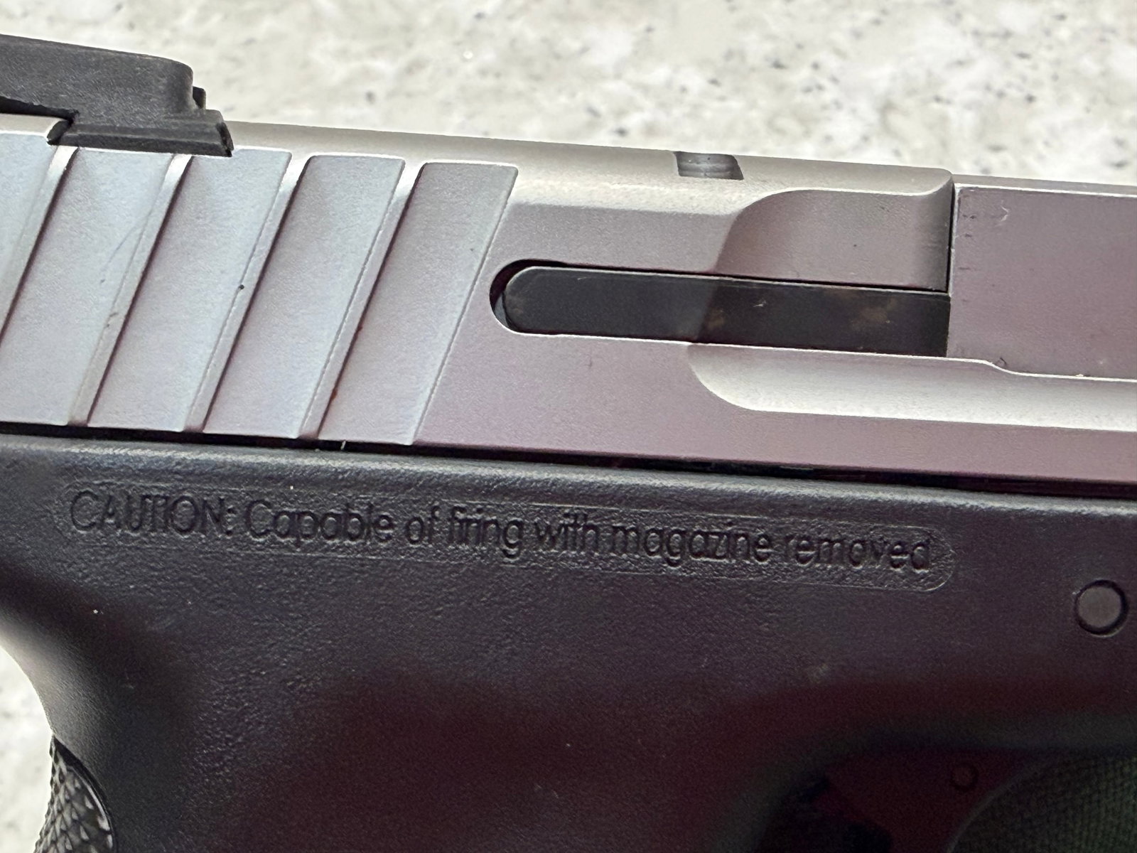Smith & Wesson Model SD40VE: Smith & Wesson Model SD40VE. 40 Smith & Wesson. 4" barrel. 14 round magazine. Stainless steel over black polymer. Fixed three dot sights. Some metal wear on the slide but otherwise in very good