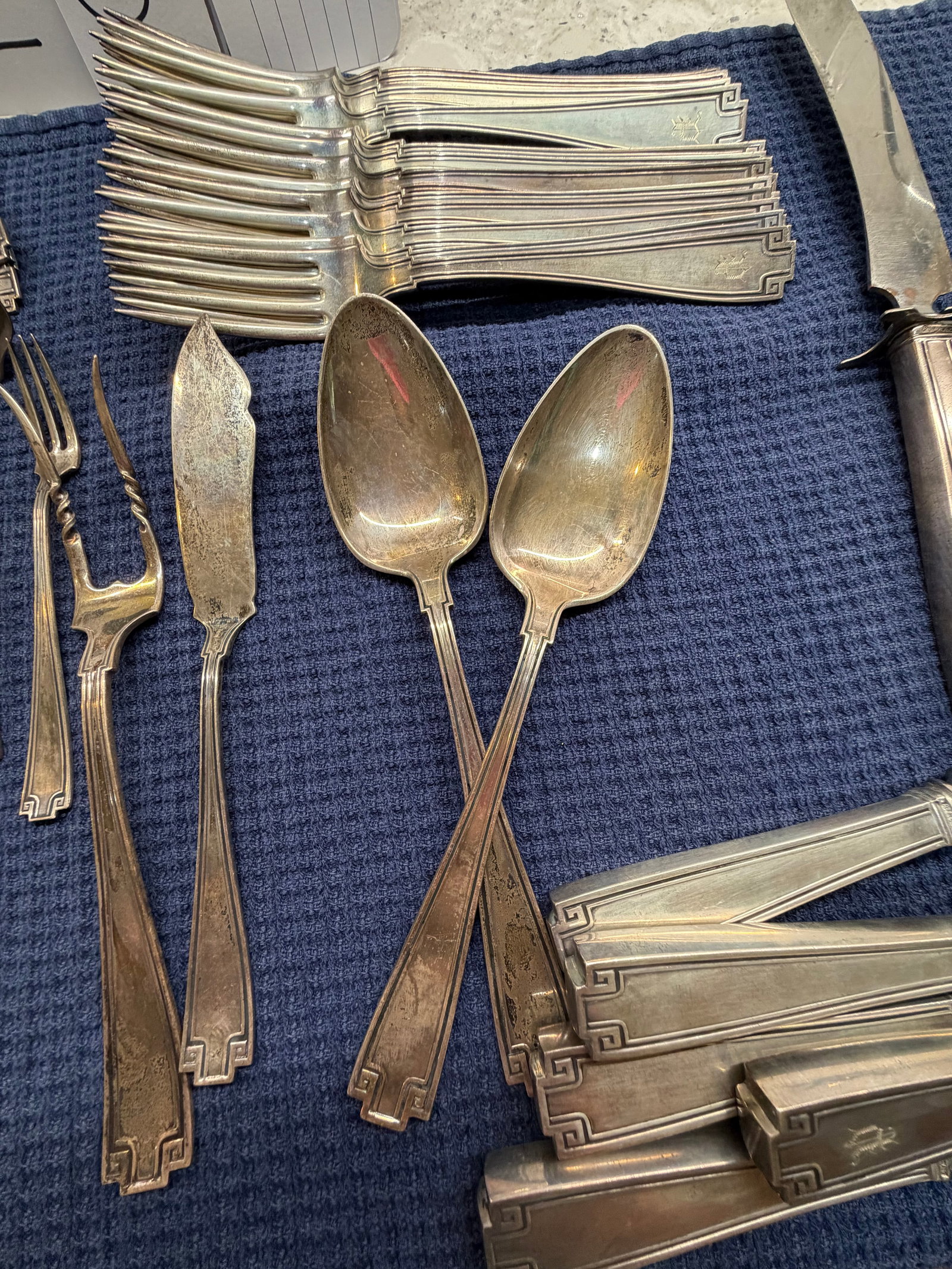 Gorham Etruscan Pattern Sterling Silver Flatware Set - 8