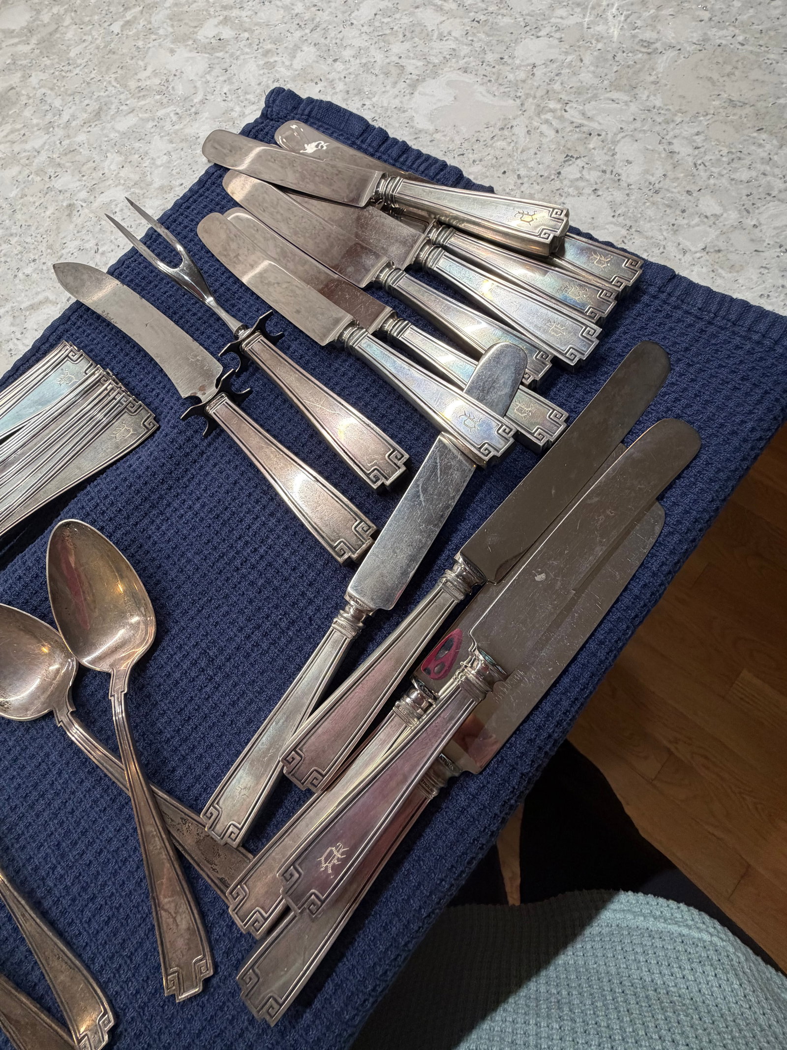 Gorham Etruscan Pattern Sterling Silver Flatware Set - 9