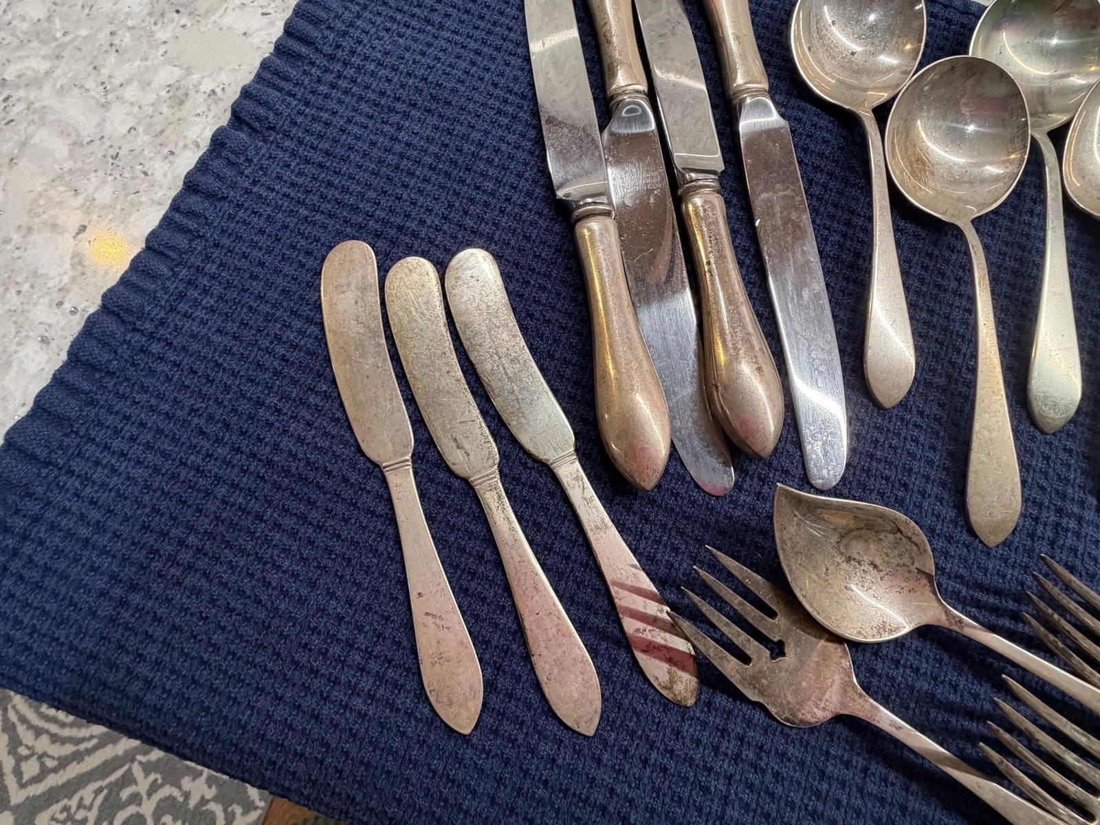 Reed & Barton Pointed Antique Pattern Sterling Silver Flatware Set - 3
