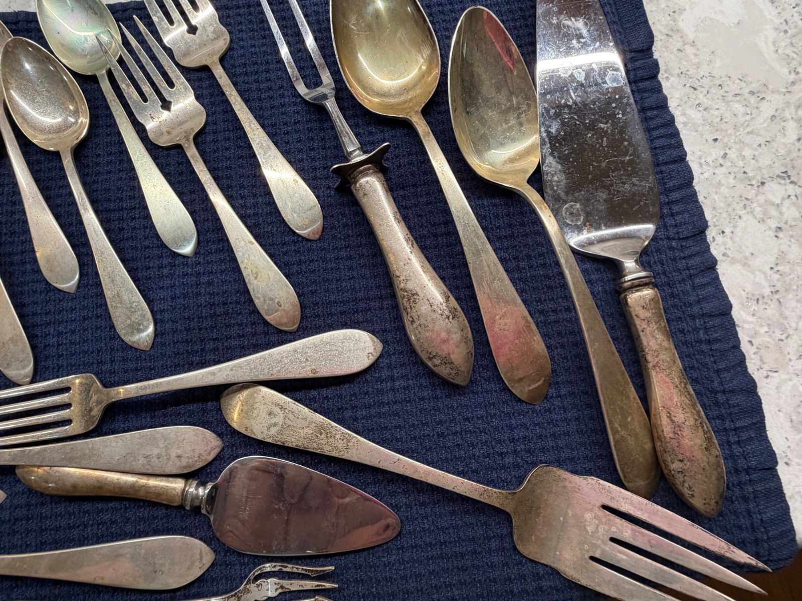 Reed & Barton Pointed Antique Pattern Sterling Silver Flatware Set - 7