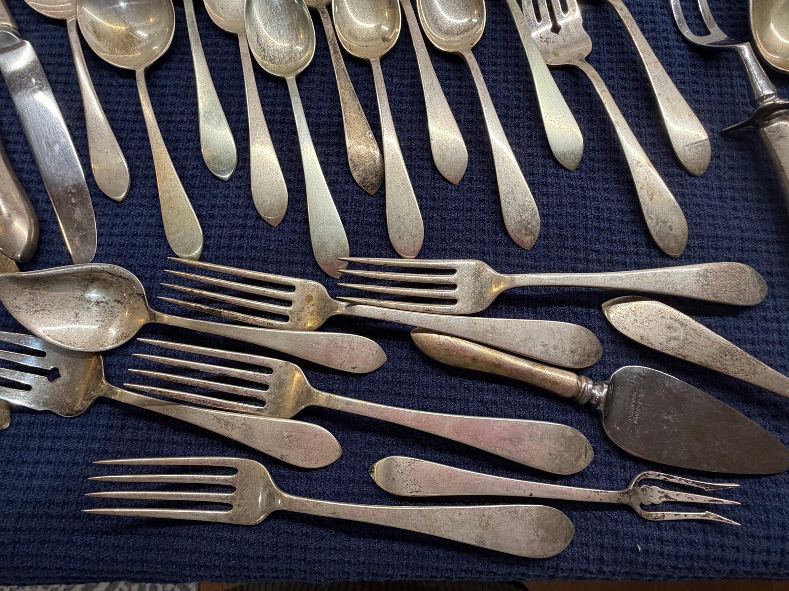 Reed & Barton Pointed Antique Pattern Sterling Silver Flatware Set - 9