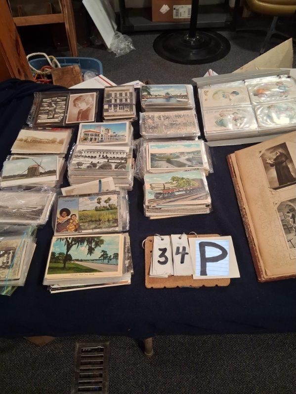 Estate Postcard Collection: Estate postcard collection. 1000s's of postcards from the 1890s to the 1940s and more. Cover every subject matter imaginable. Collected over 80+ years. Some in folders and some loose. To be sold as