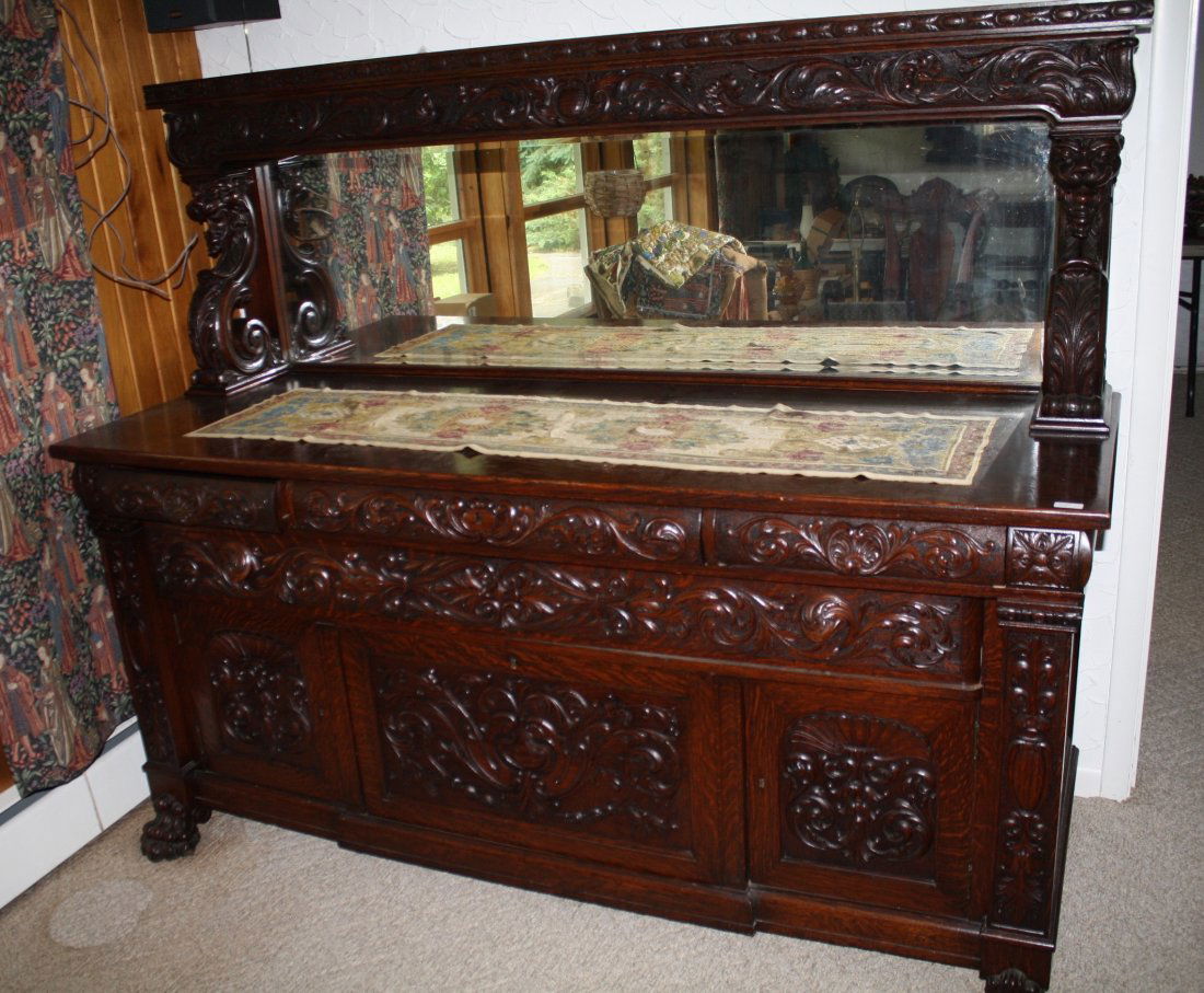 Impressive American heavily carved massive quartered (1 of 1)