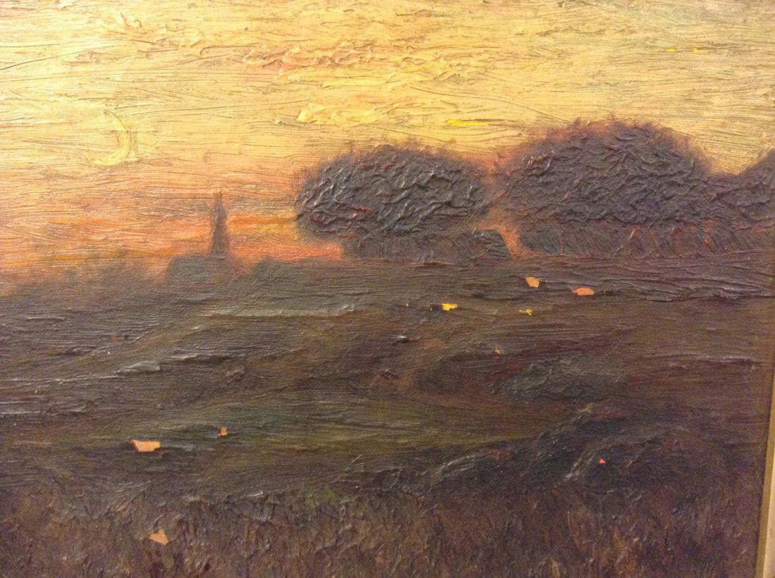 Oil on canvas sunset landscape painting in original (1 of 2)