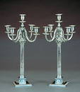 186: Rare pair Irish sterling candelabra by John West