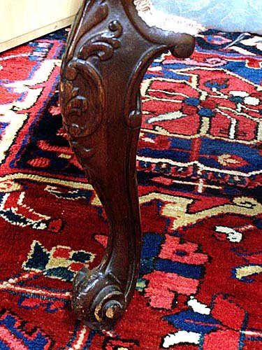George III style carved mahogany library armchair - 2