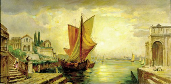 John William Orth: John William Orth John William Orth California (1889-1976) CANAL SCENEoil on canvas, framed, signed: lower left, J W Orth H21" W44" Other Notes: Orth died in Santa Anna in 1976, and he was one of the