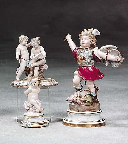 Three Meissen porcelain figures 19th/20th century