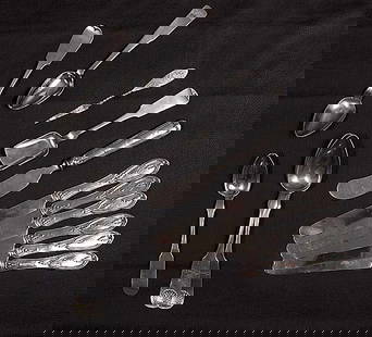 American coin silver flatware Philadelphia, PA, ci: American coin silver flatware Philadelphia, PA, circa 1814-50 various patterns engraved with names and initials, consisting of: butter server, by Baldwin Gardiner, L7 1/8"; three teaspoons, by Hugh