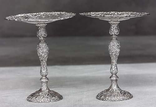 Pair American sterling tazzas 20th century