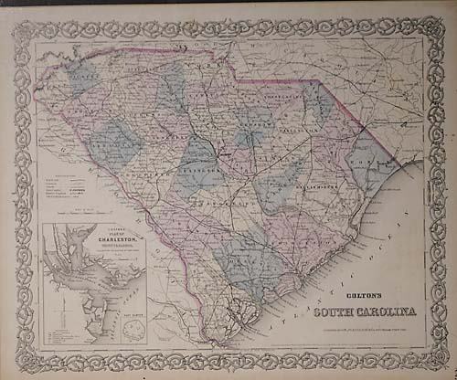 Map of South Carolina circa 1855